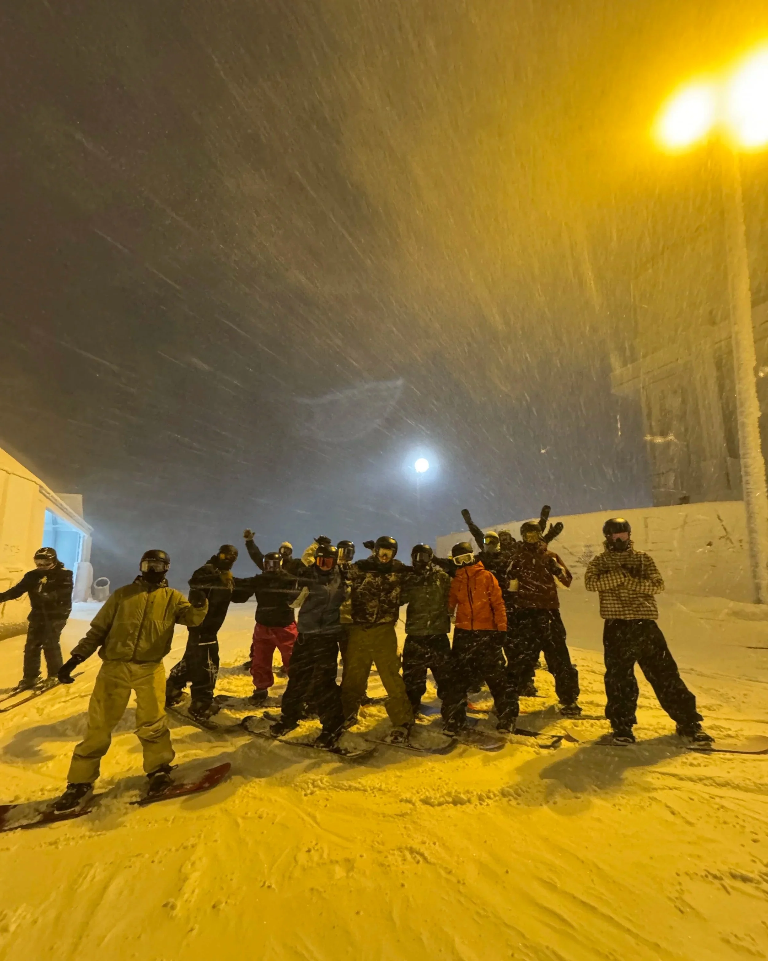 snowboarders in ruka, finland