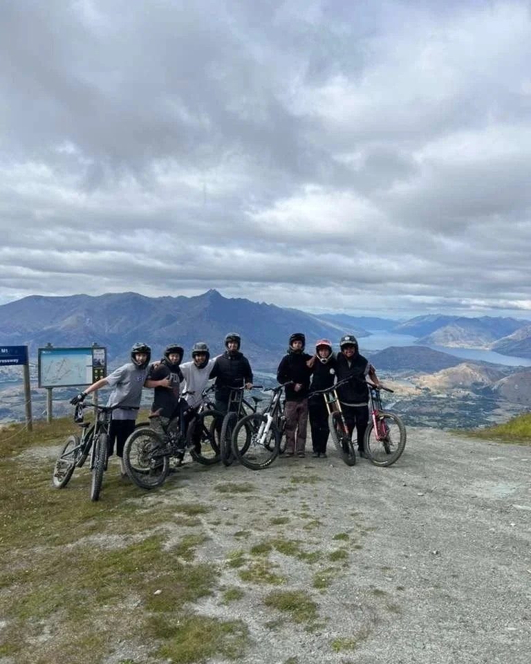 Mountain bike team in New Zealand