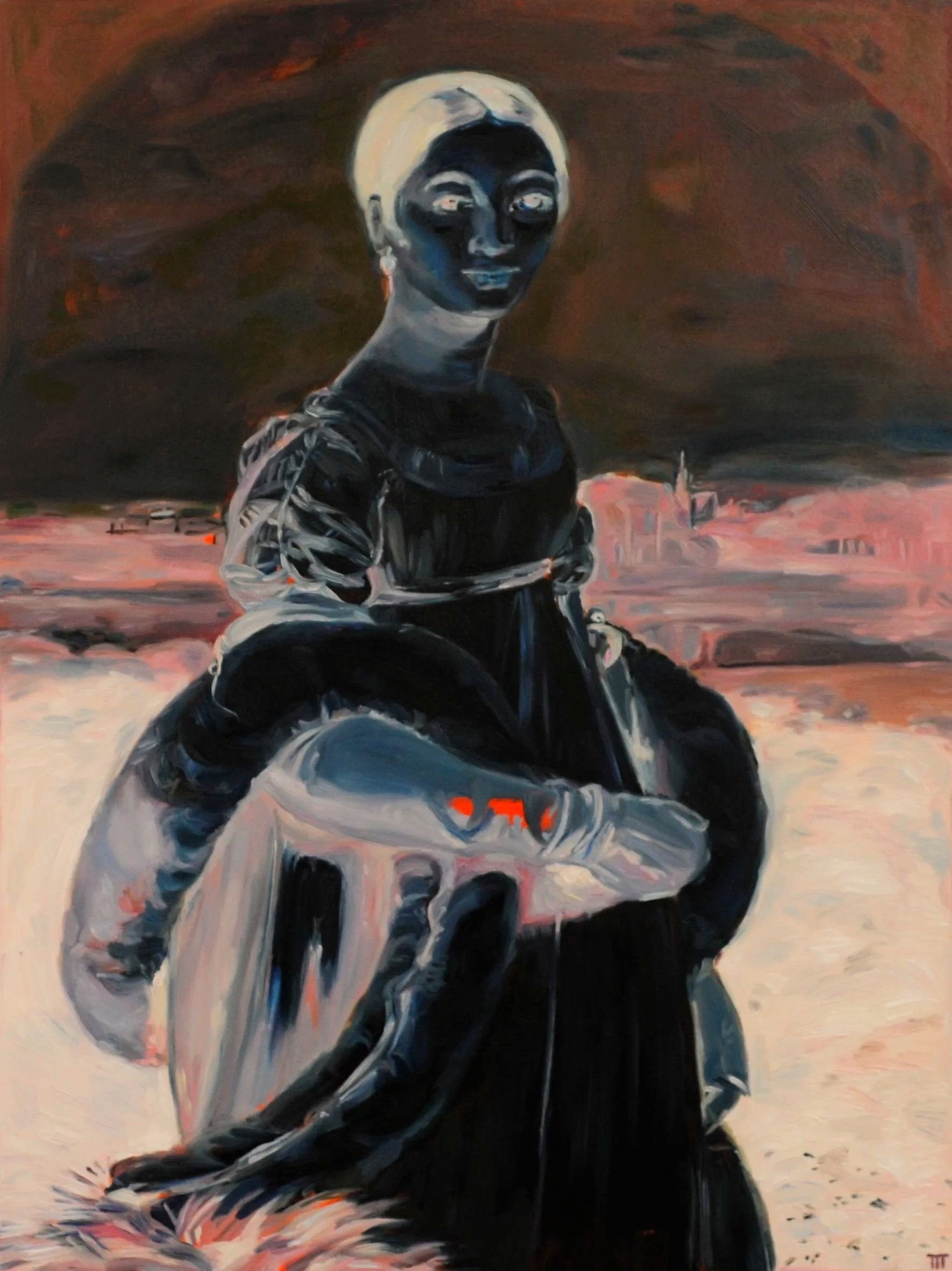 From Ingres' "Mademoiselle Caroline Rivere" (1806)

Oil and acrylic on panel
20" x 24"
2010