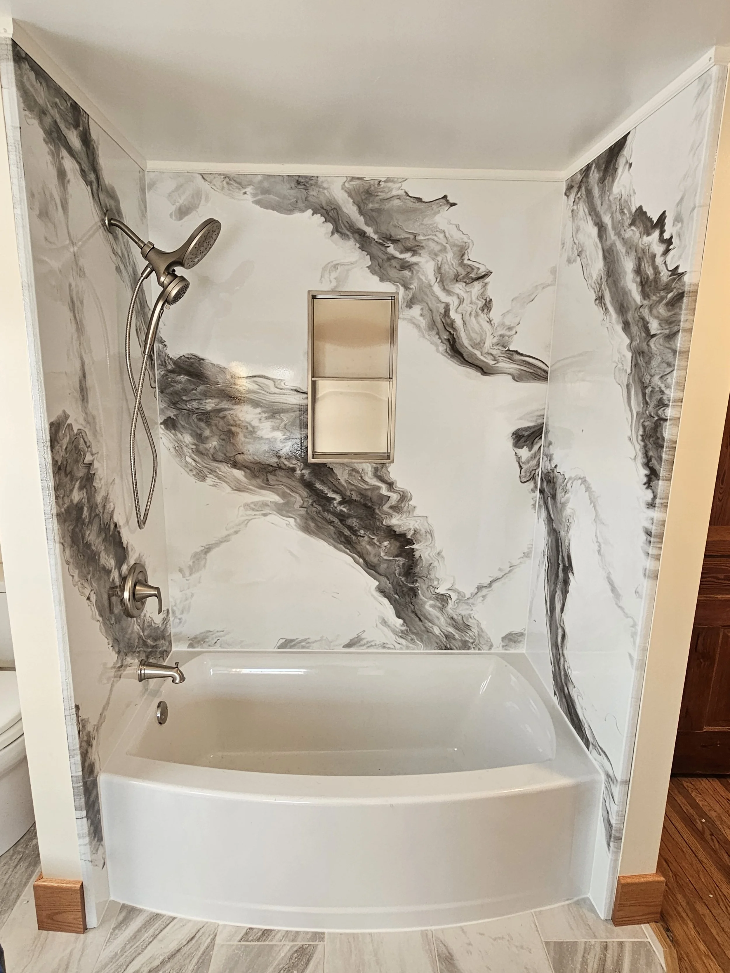 Hybrid Epoxy Shower Panels, Custom Shower