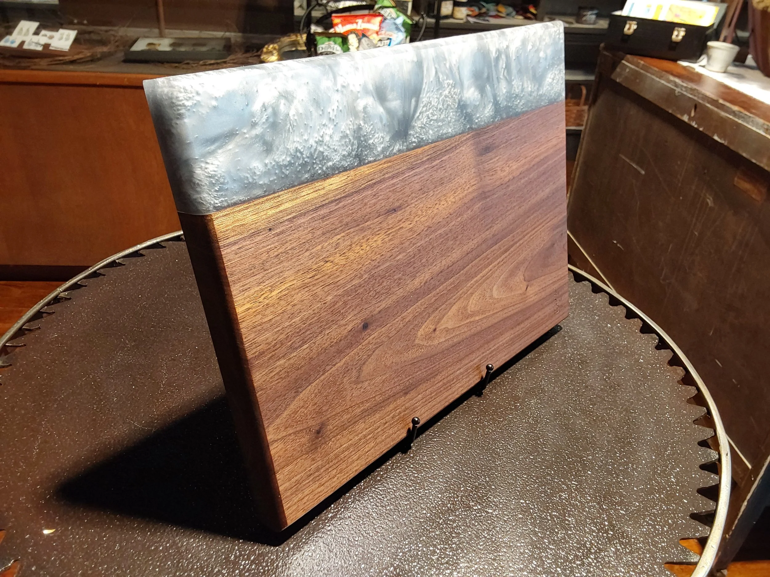 Handcrafted Walnut Resin Display Board