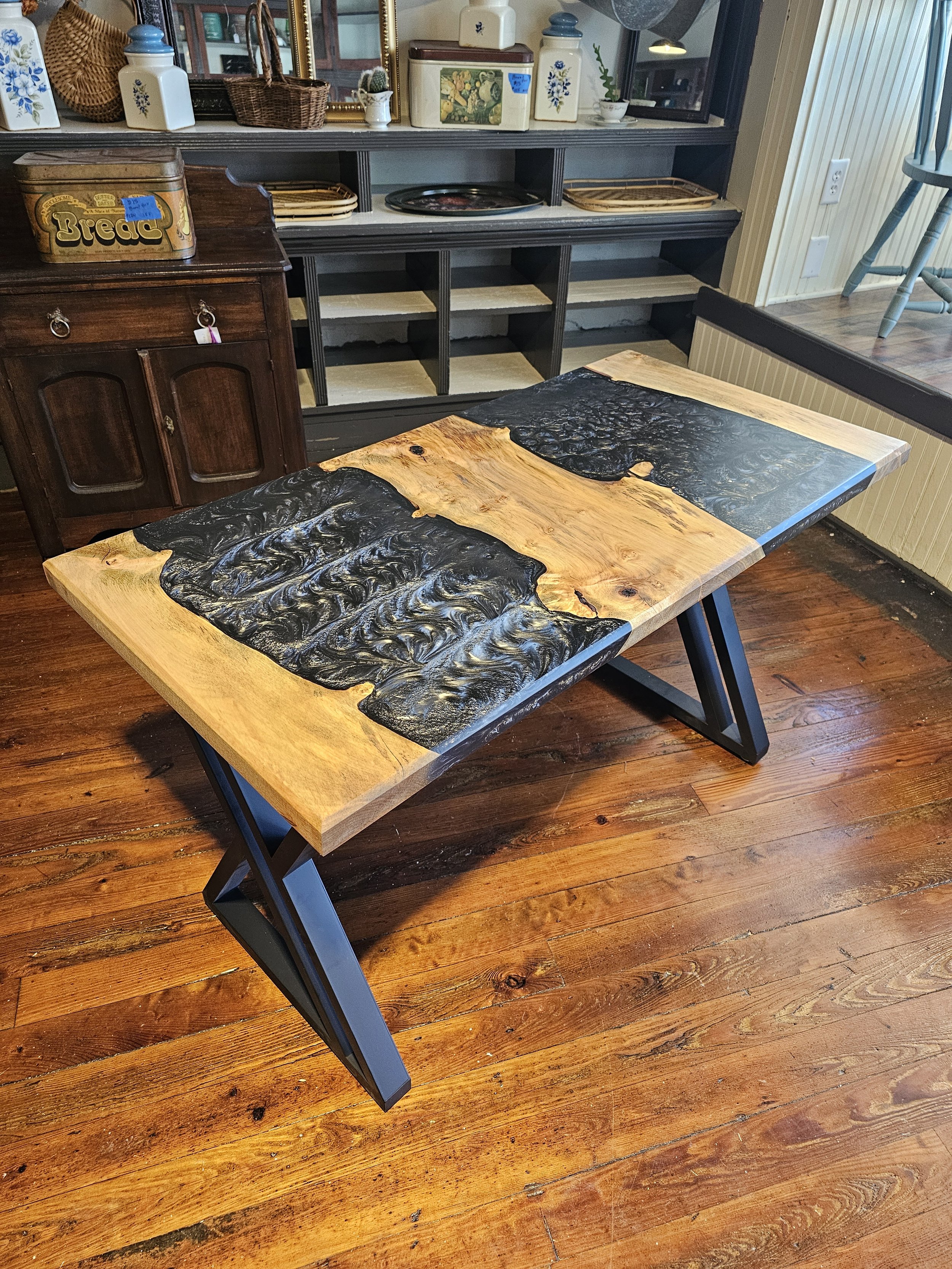 Live-Edge Wooden Resin Table