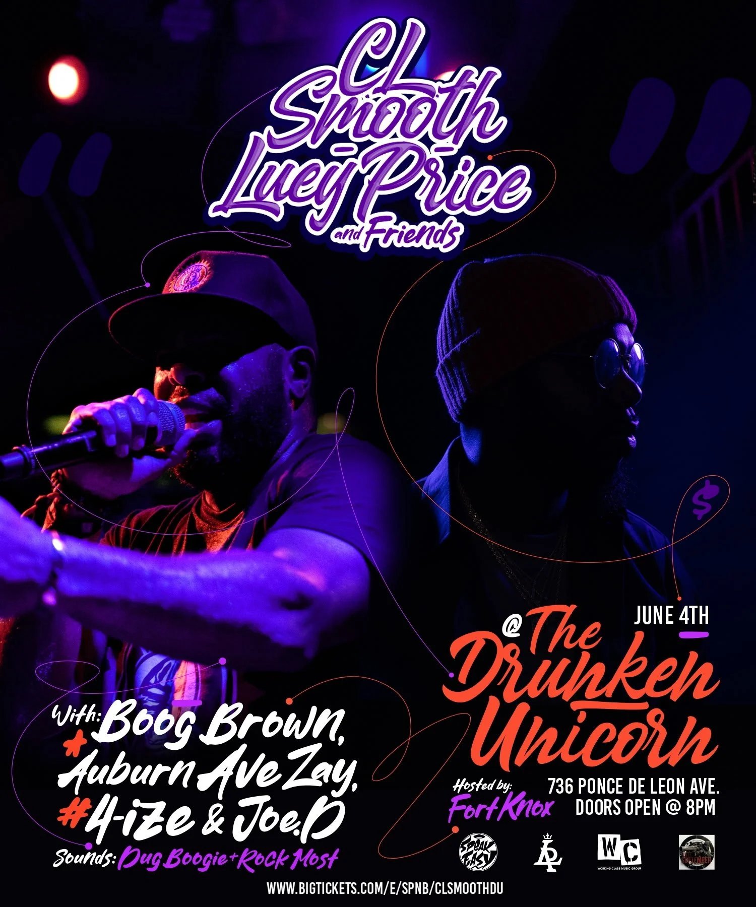 C.L. Smooth, Luey Price &amp; Friends feat. Boog Brown. Auburn Ave,, 4-IZE, and special guest Joe D w/ DJ Rock Most, DJ Dug Boogie