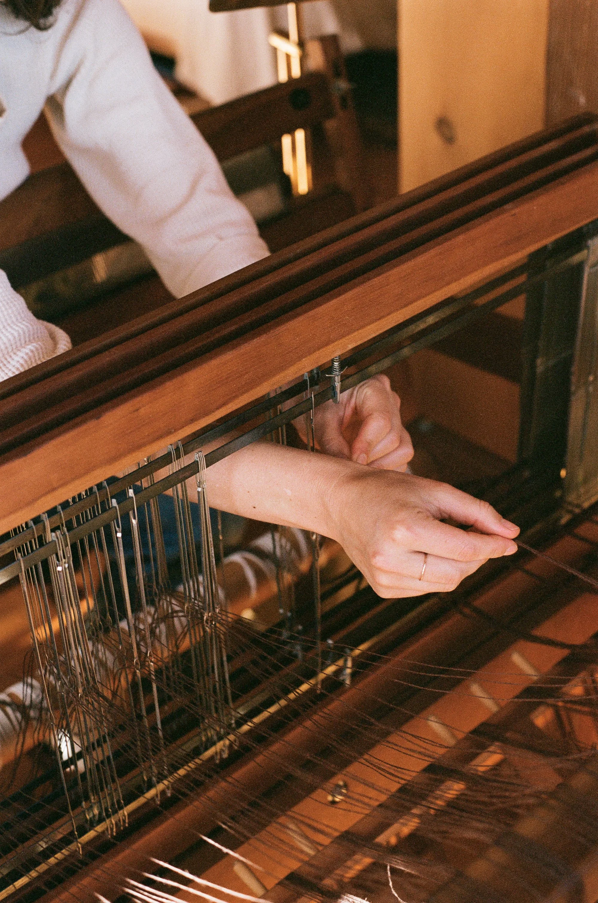 Weaver Claire Crews at home in Inverness