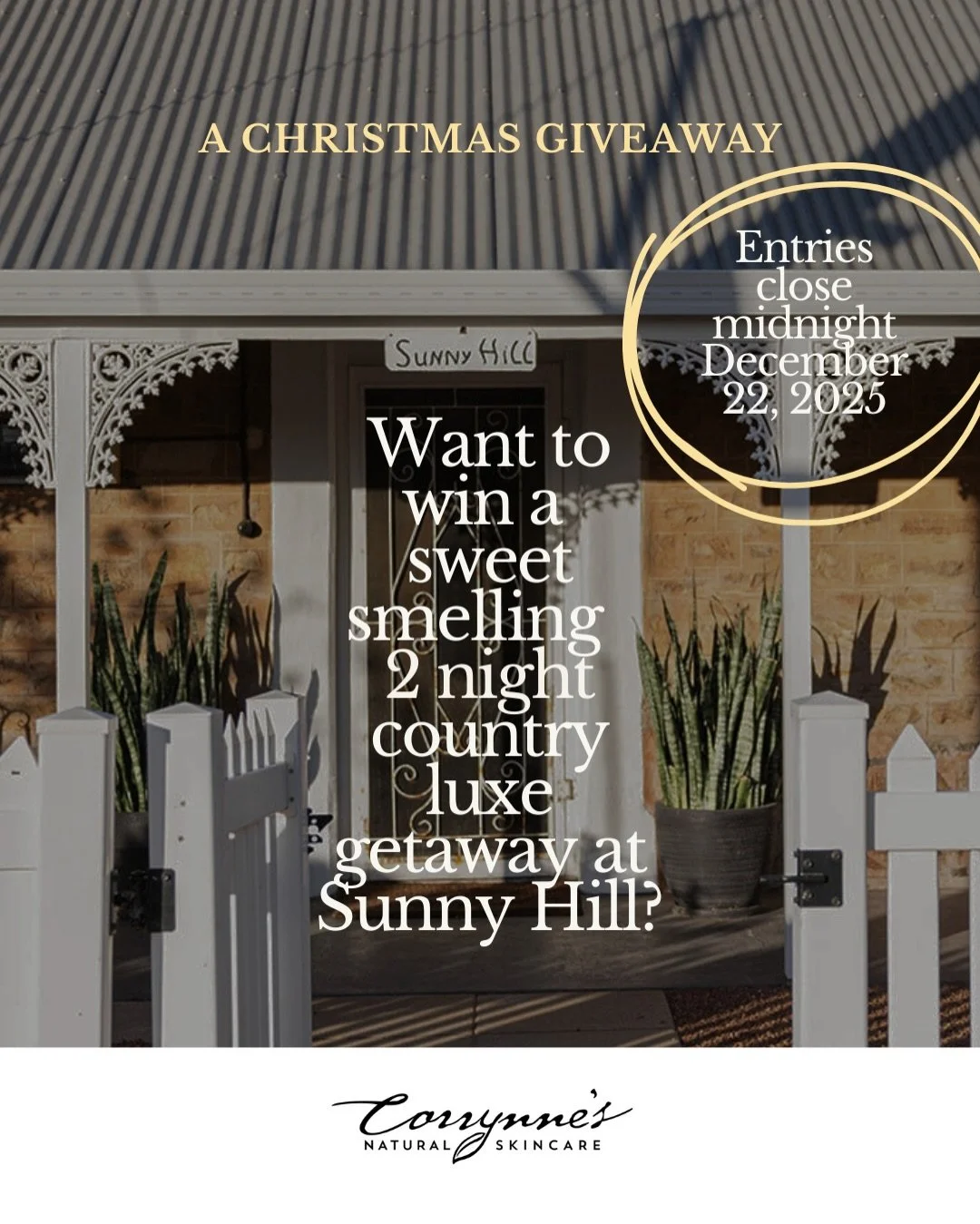 Only 5 days to go to get your entry in - thanks to all who have entered 😊☀️😊 and best of luck!
#corrynnesnaturalskincare #sunnyhilldays #giveaway #airbnbexperience