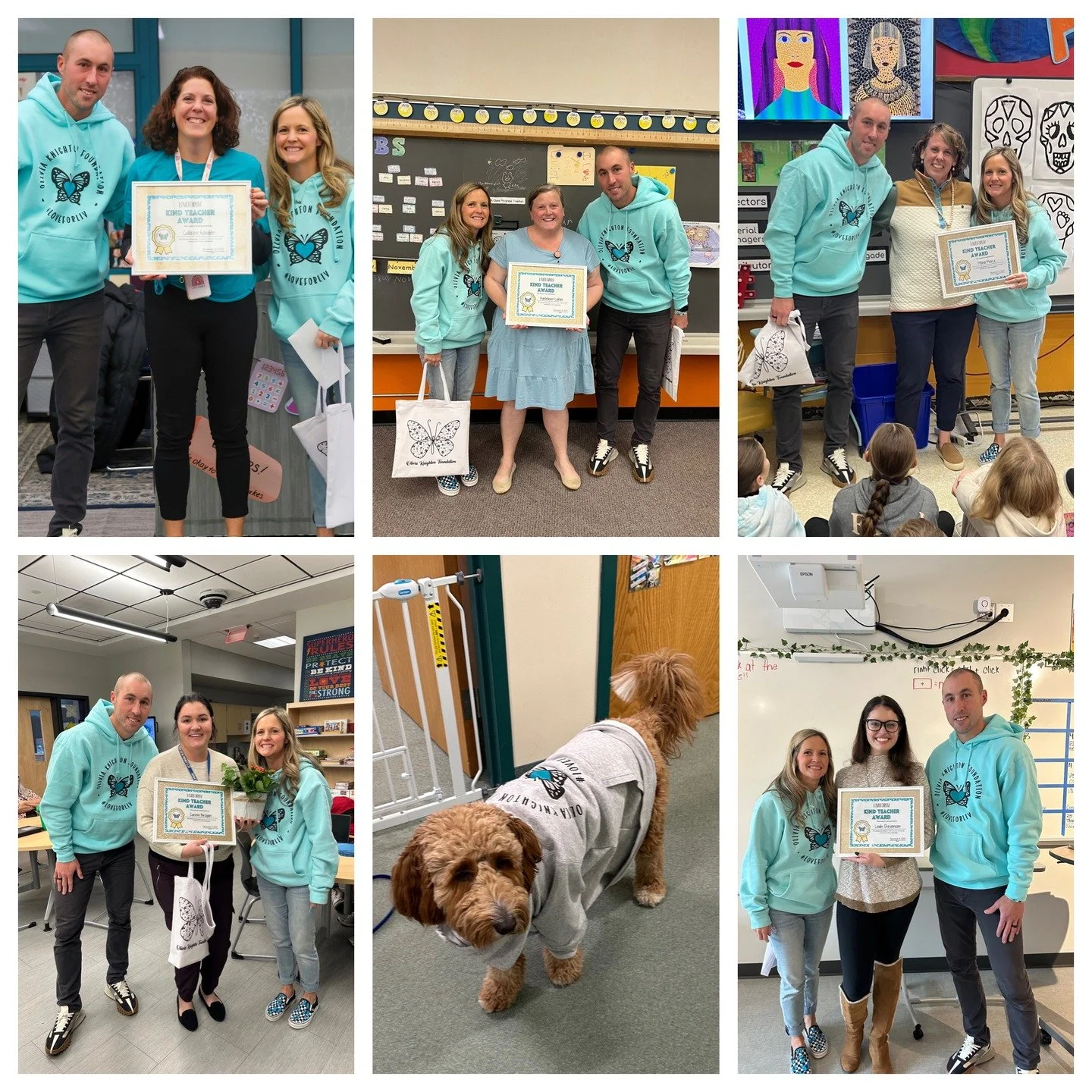 This morning the Olivia Knighton Foundation was honored to award FIVE teachers with the LoveForLiv Kind Teacher Award! Thank you to all of the administration and principals for helping us make this a special surprise! We believe all teachers are dese