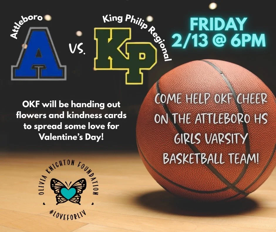 Come help OKF cheer on the @attleboroathletics Girls Varsity Basketball Team this Friday, February 13 @ 6pm as they play King Philip Regional HS. OKF will be handing out flowers and kindness cards to spread some love for Valentine&rsquo;s Day!

#LOVE