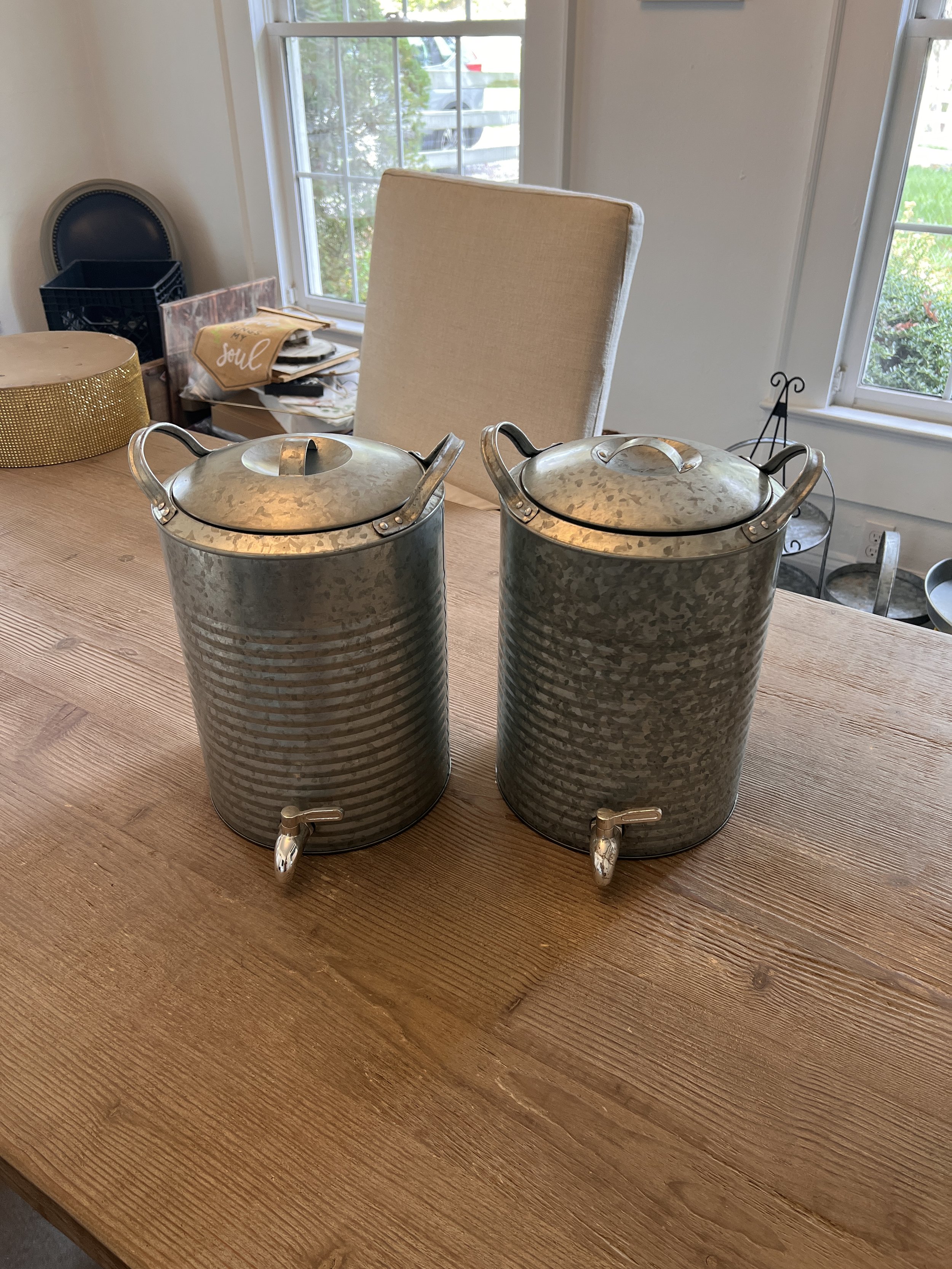 Tin Drink Containers for wedding decorations