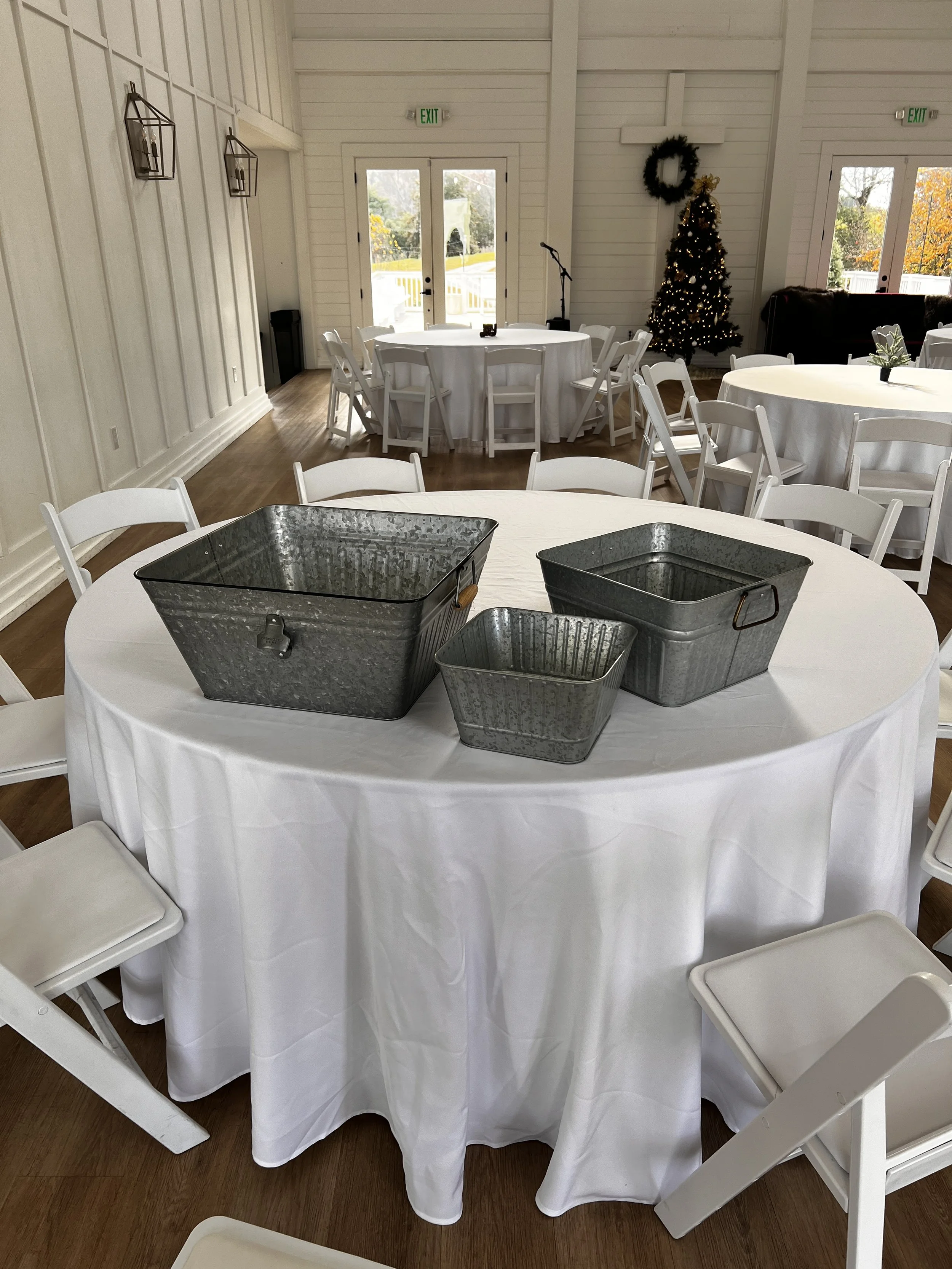 Tin square containers, Small, Medium, Large for NC wedding