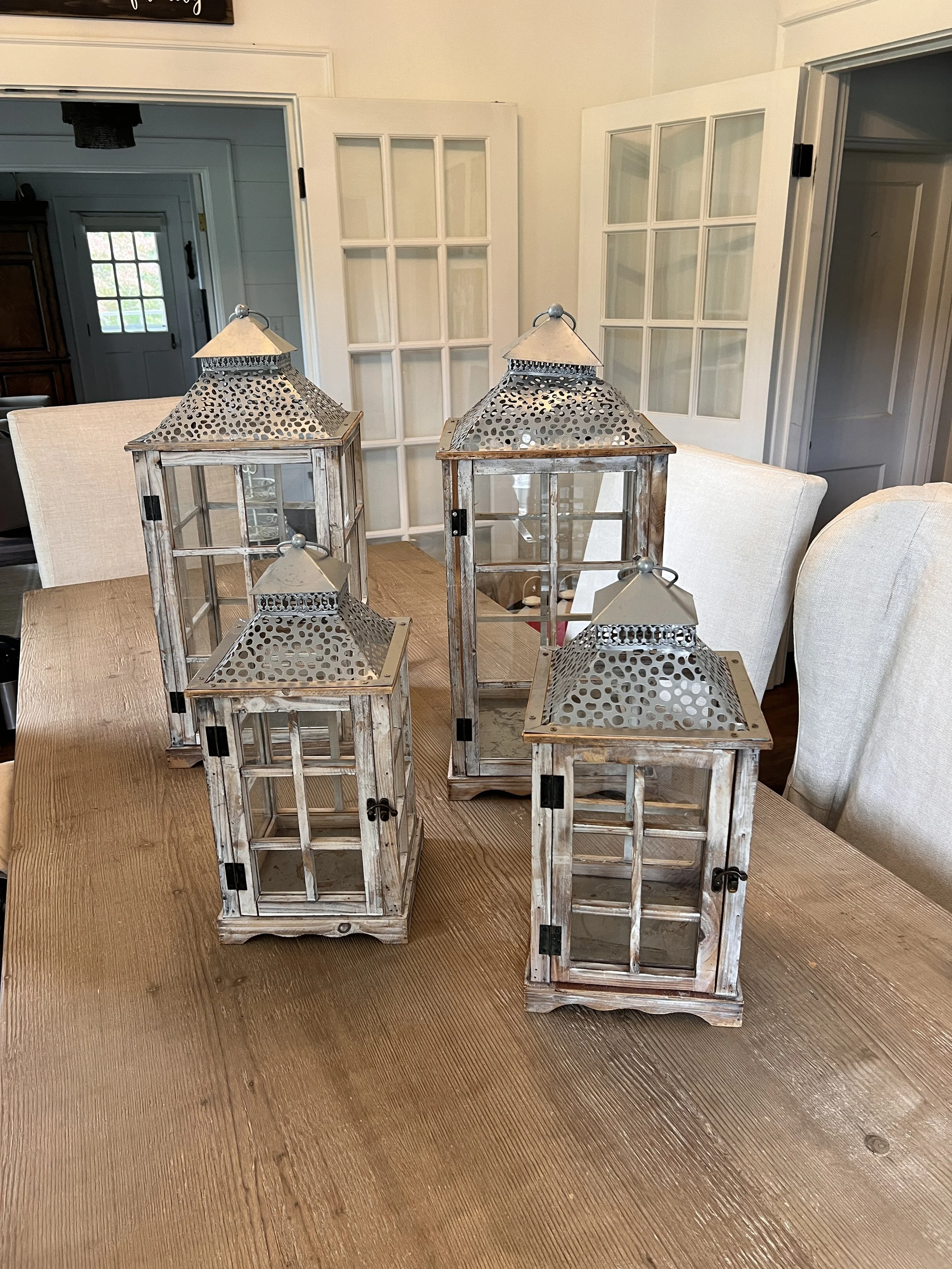 Wood & Metal Large Lanterns for wedding decorations