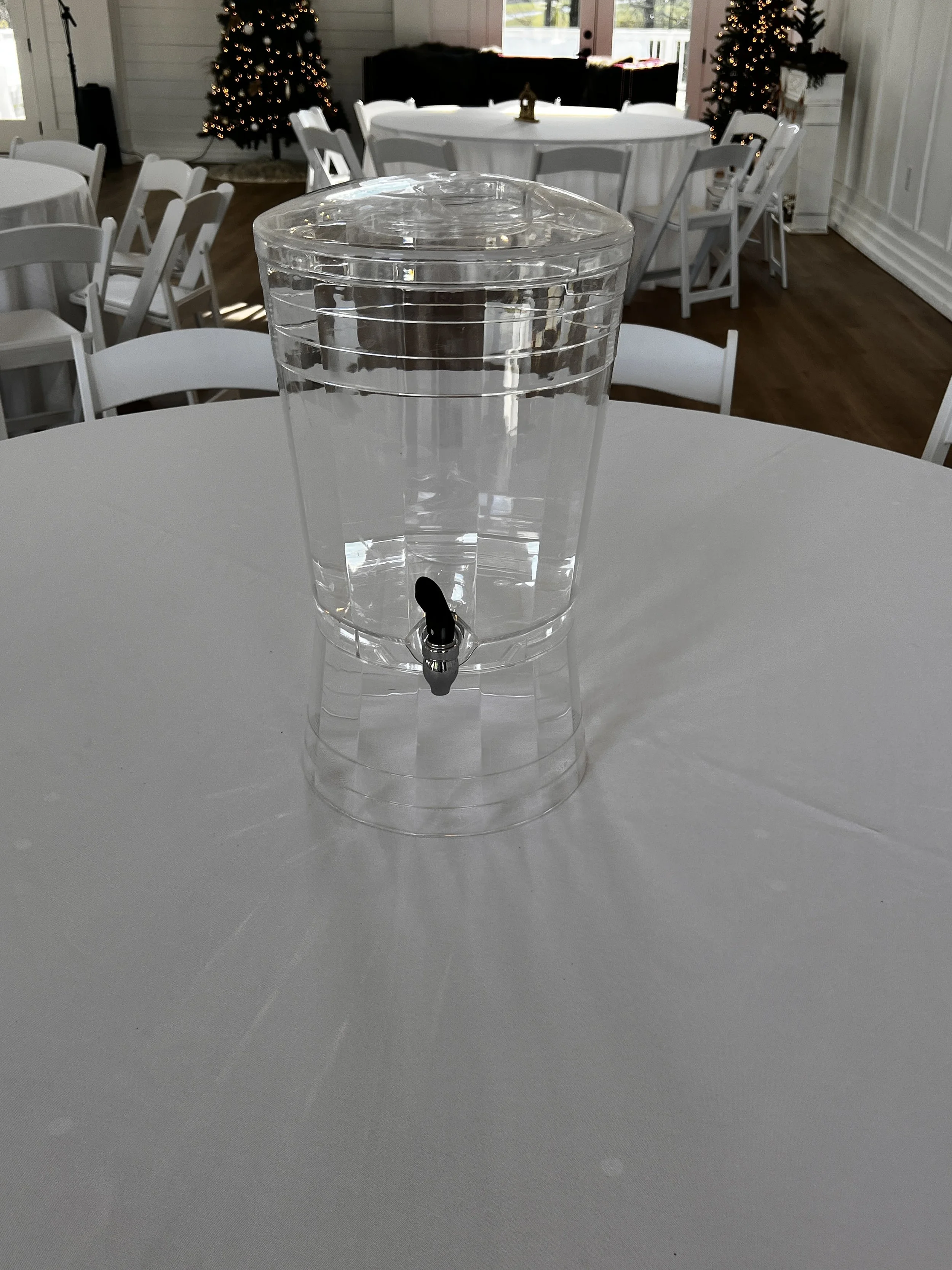 Plastic beverage holder at Charlotte wedding venue