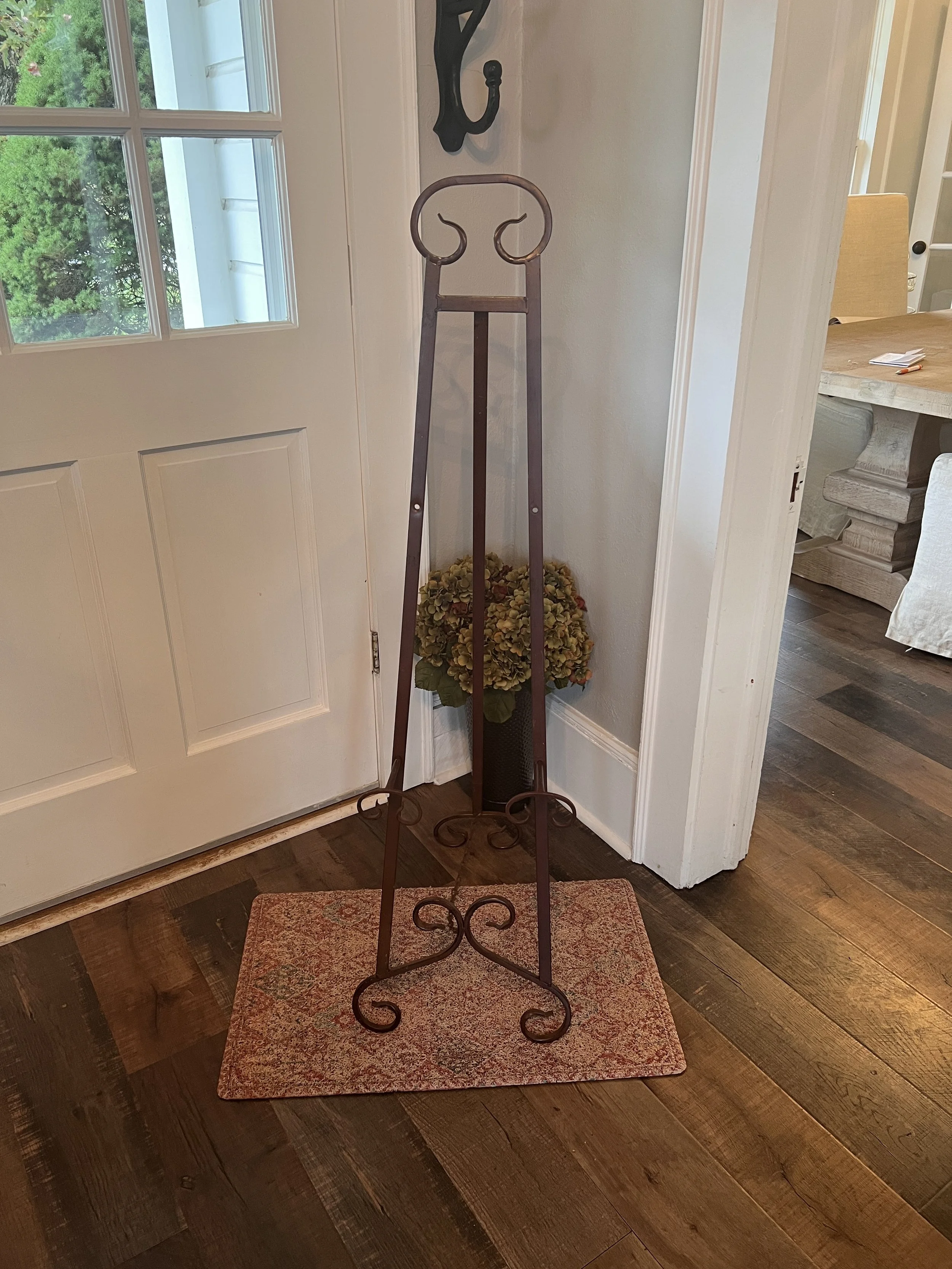 4 Ft Tall Metal Easel at NC wedding venue