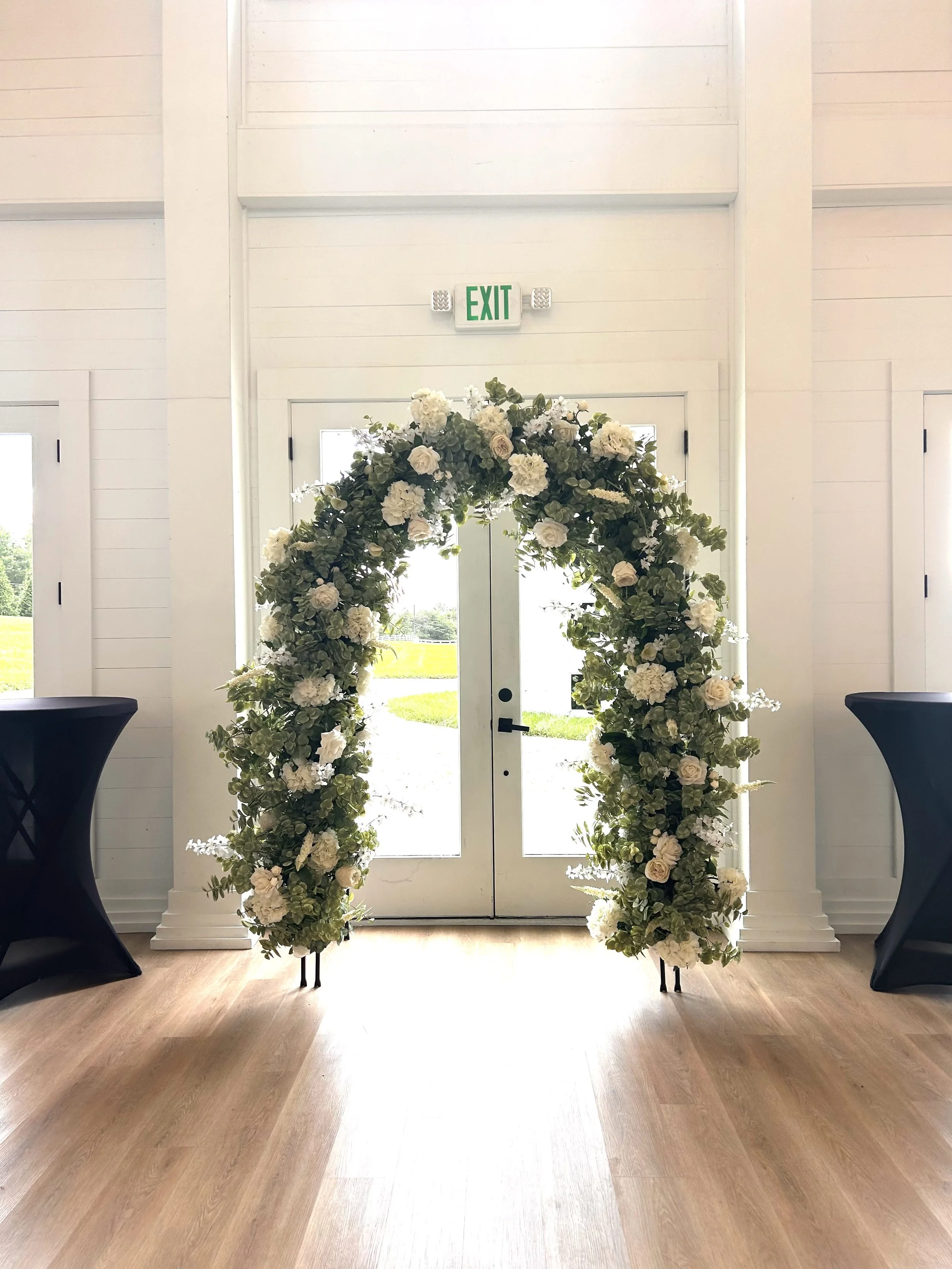 Faux Flower Arch for wedding ceremony or pictures for wedding venue near Charlotte NC