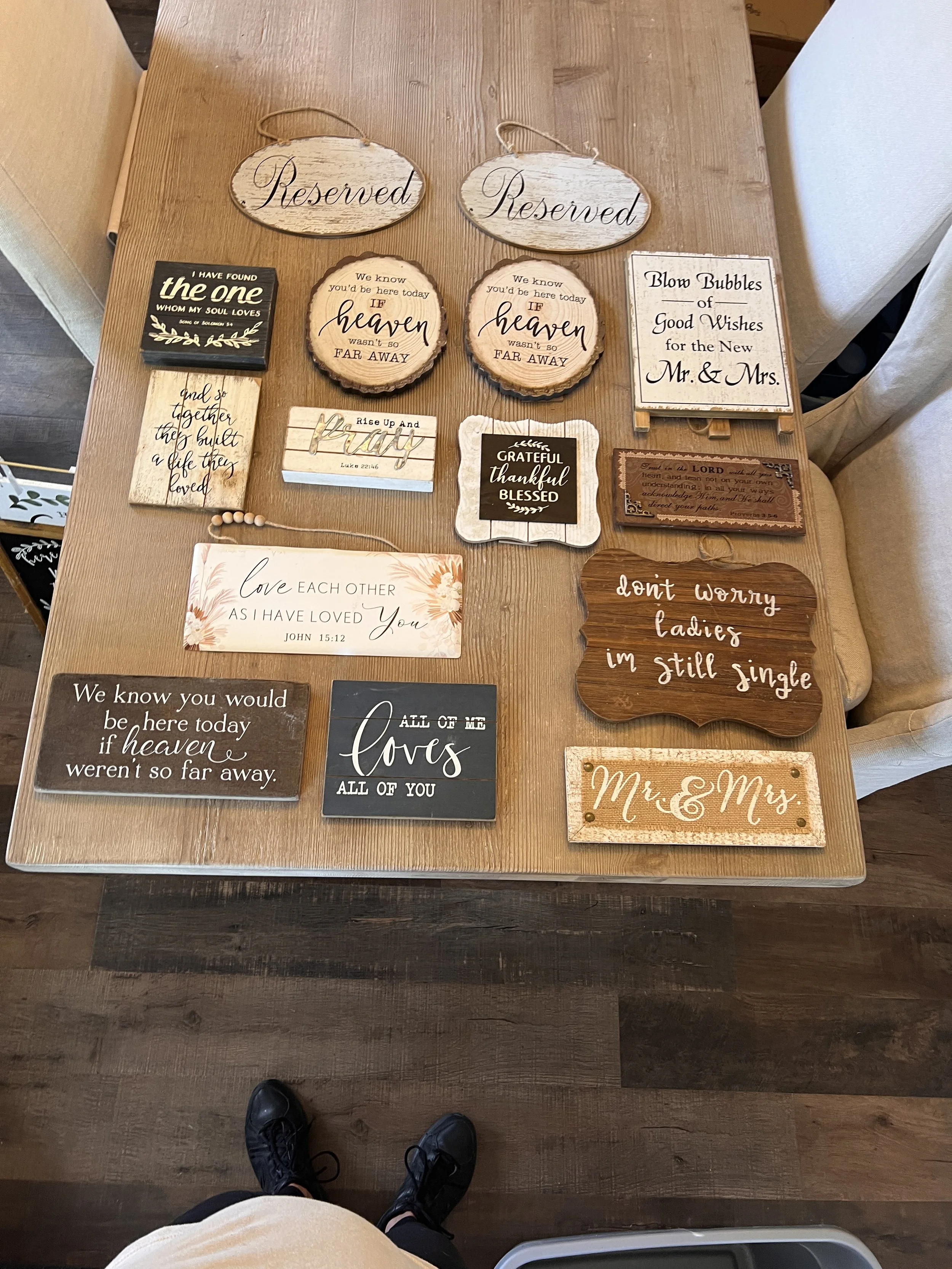 Assorted Signs for wedding