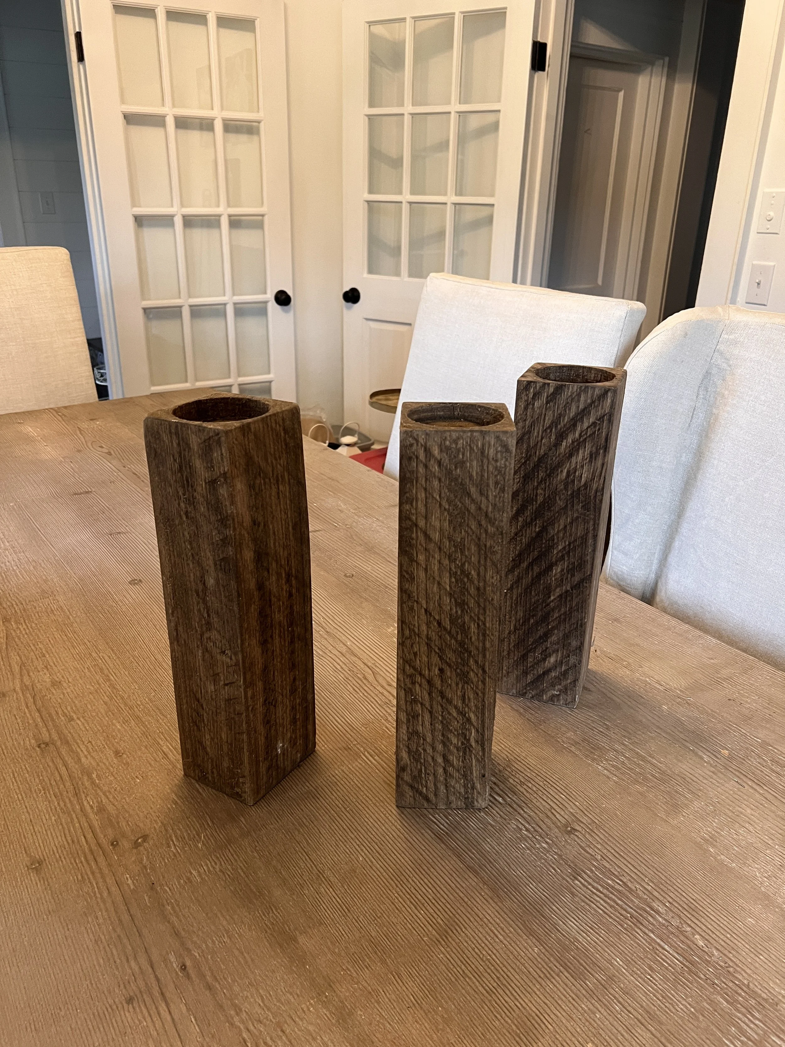 18" Wood Column Candle Holders for Charlotte wedding decoration