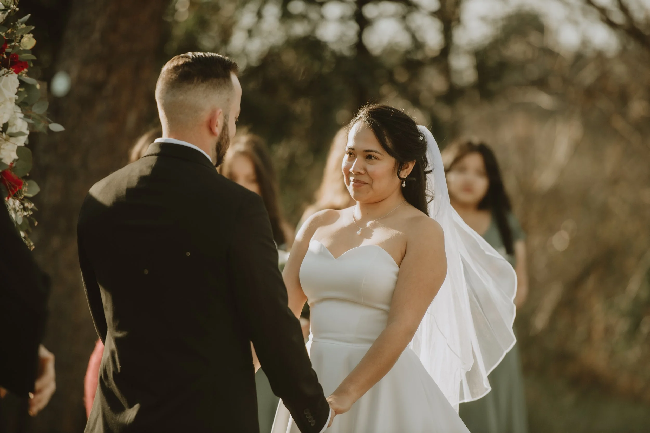 Bride and groom at Mountain View ceremony at Charlotte wedding venue with pricing