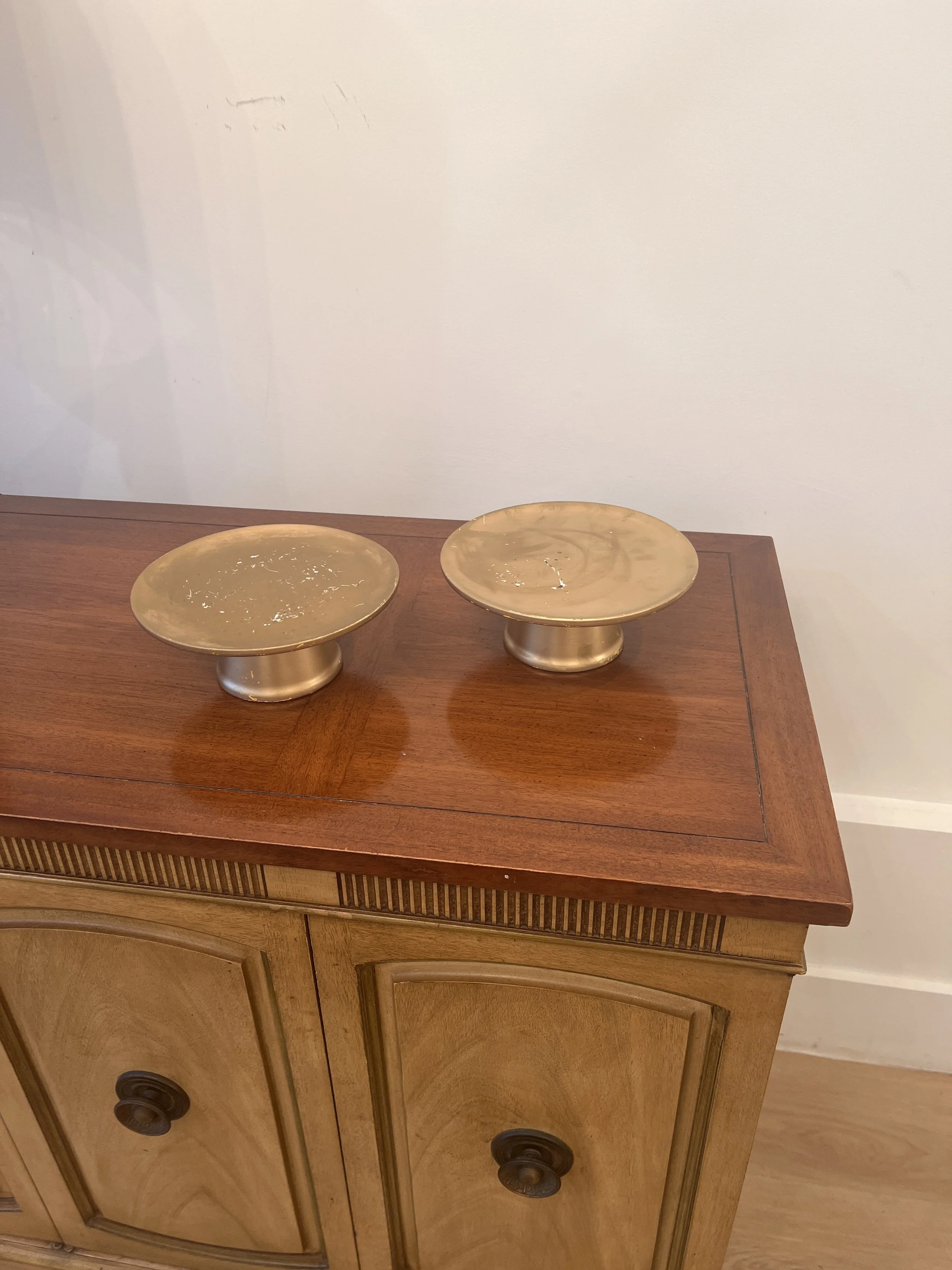 6" Gold Cake Plates for wedding