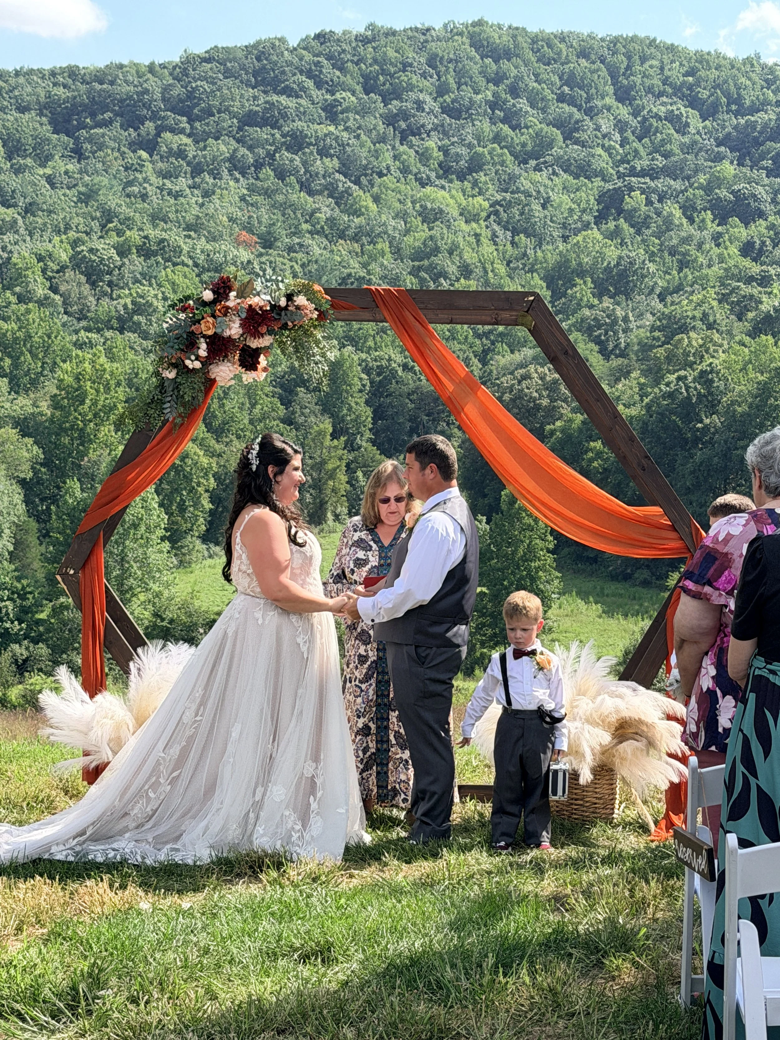 Bride and groom at mountain view wedding venue near Charlotte NC; Best wedding reviews near Charlotte NC