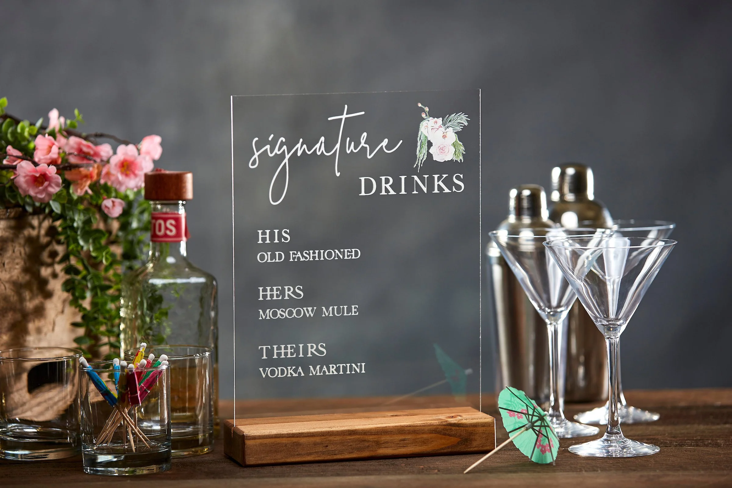 Signature drink sign at Charlotte wedding venue
