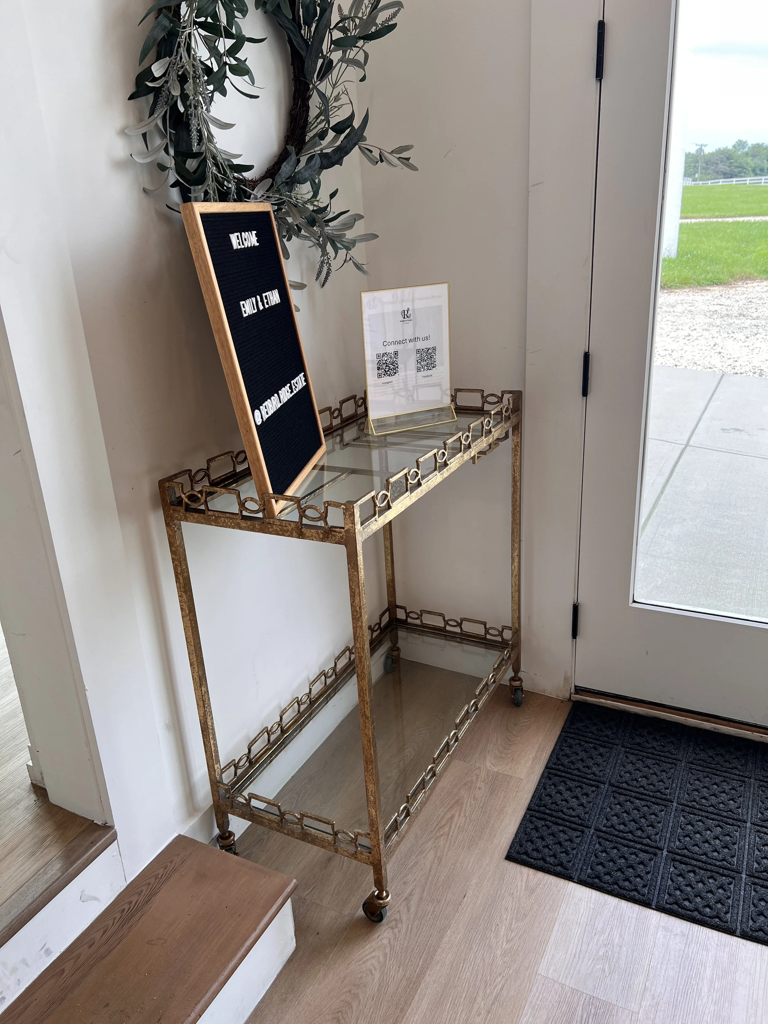 Gold and glass side table