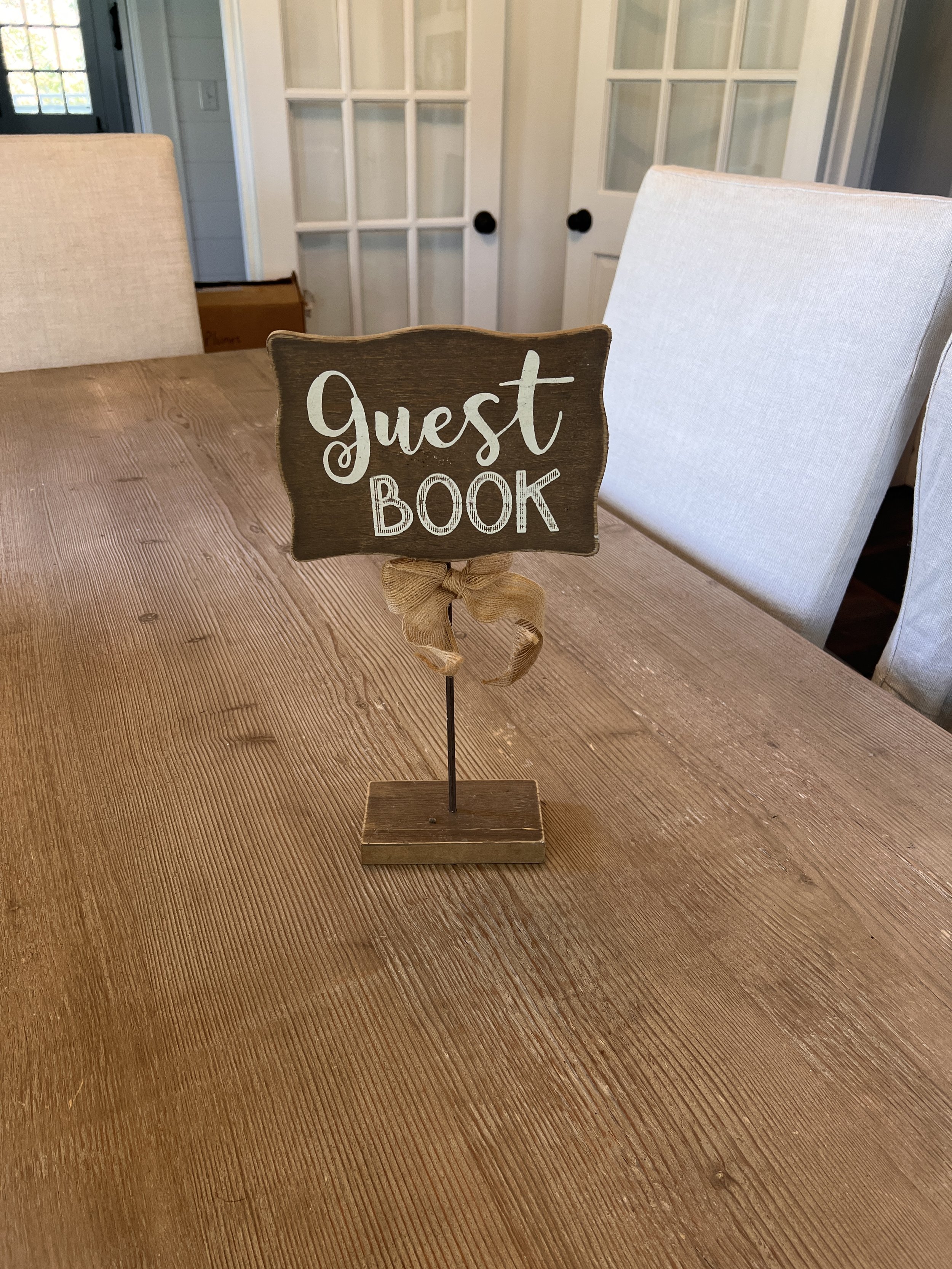 Guest Book Wooden Sign Stand for Charlotte wedding