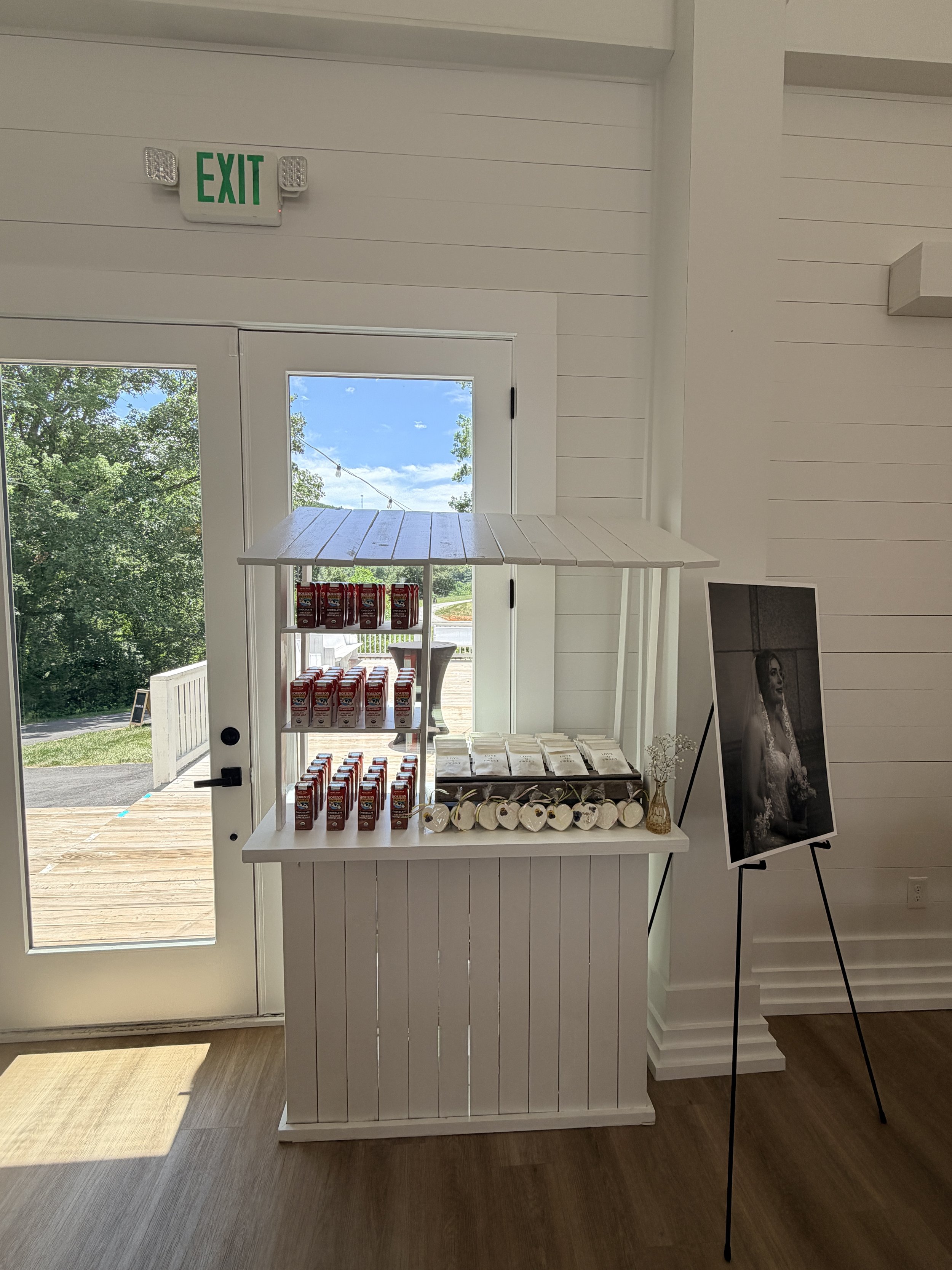dessert cart for wedding reception at Mountain View wedding venue near Charlotte NC