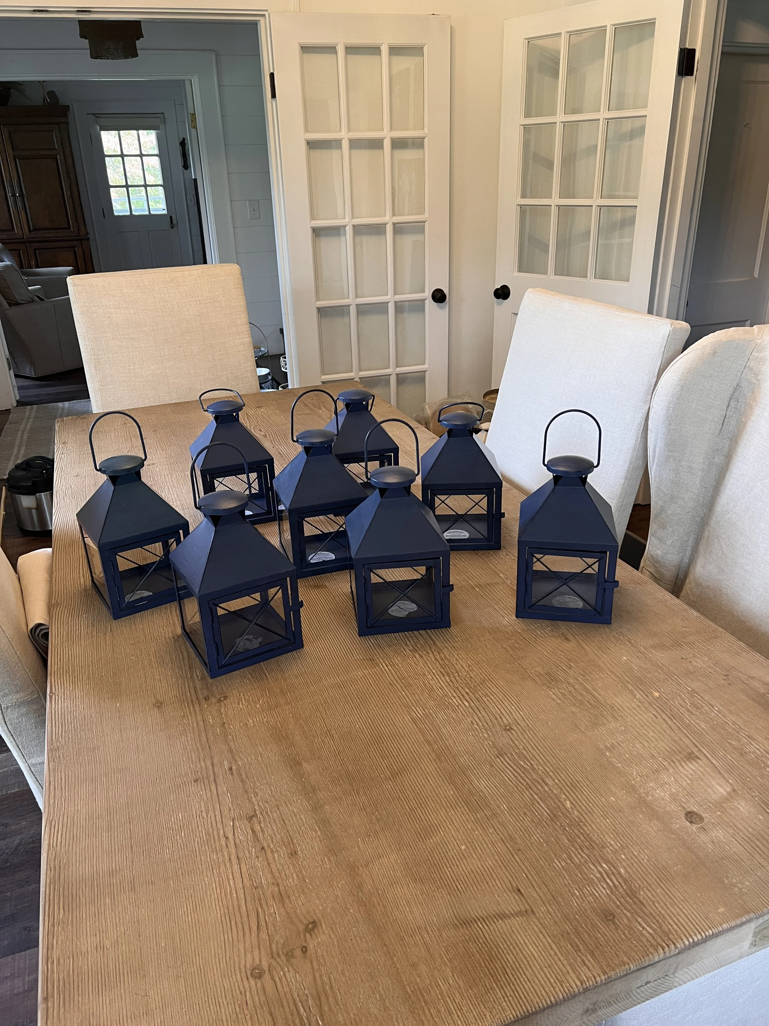 10" Navy Blue Lanterns for Charlotte wedding venue