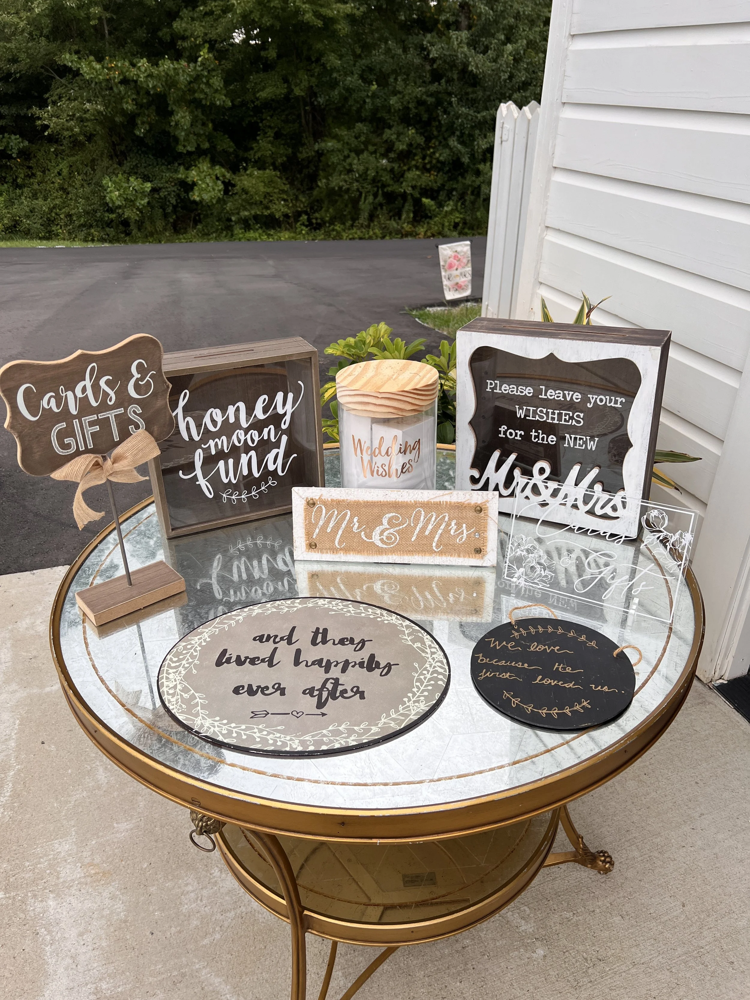 Assorted signs for wedding in Charlotte