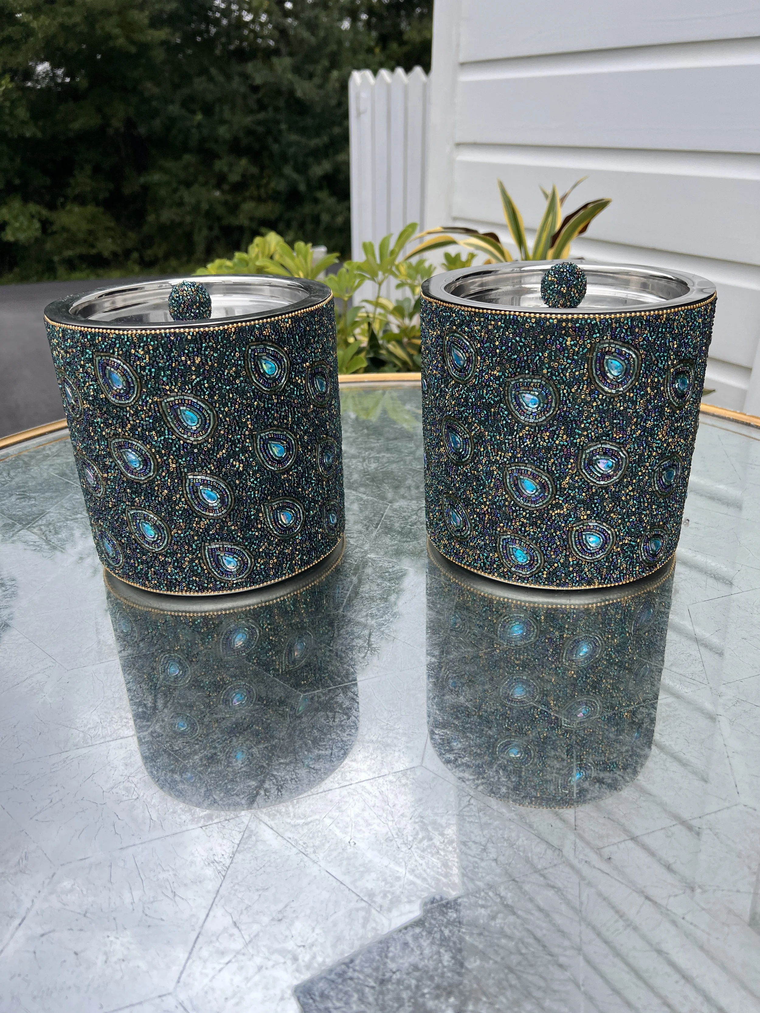 Peacock blue ice buckets