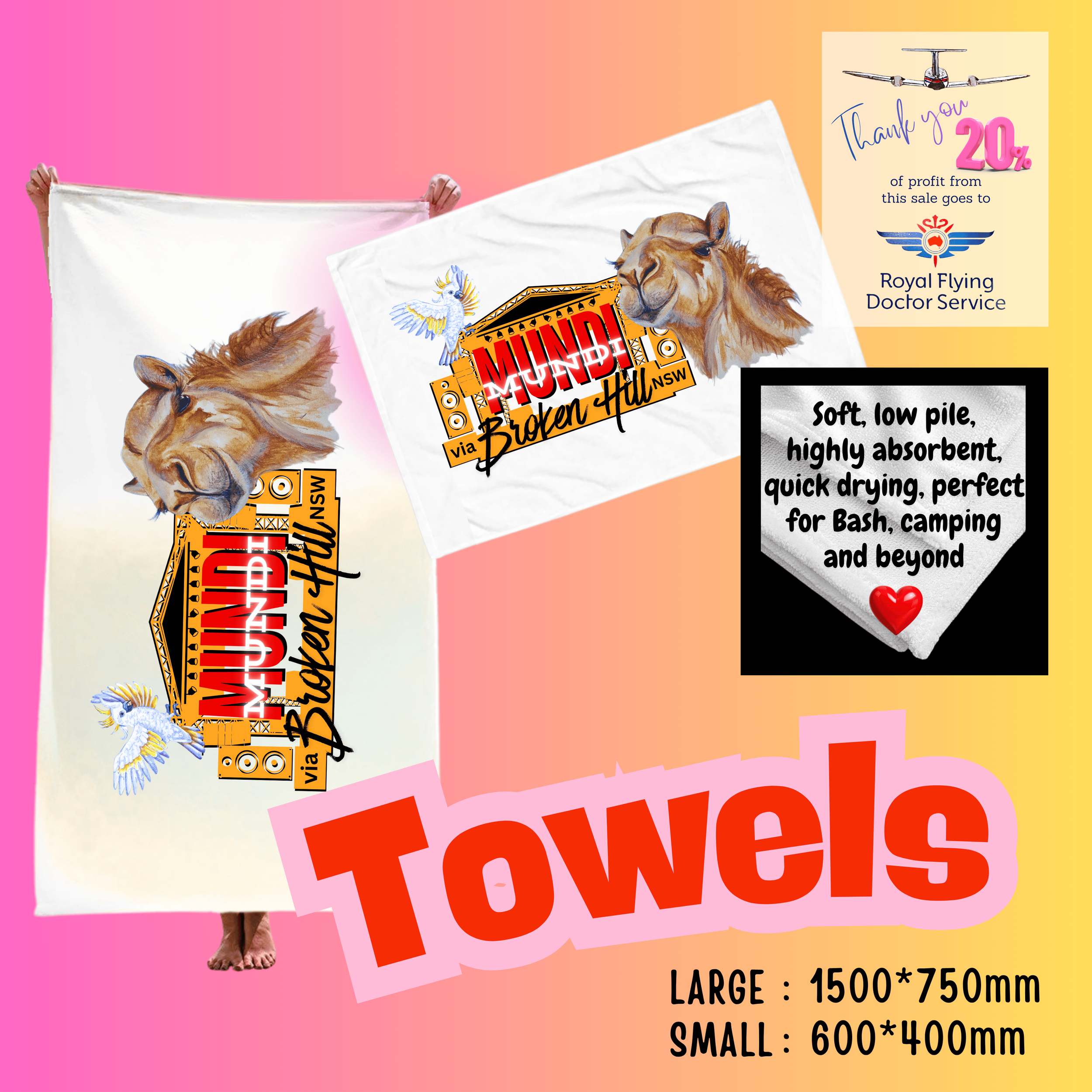 TOWELS - The Officially Unoffical Mundi Towels created for you in Broken Hill