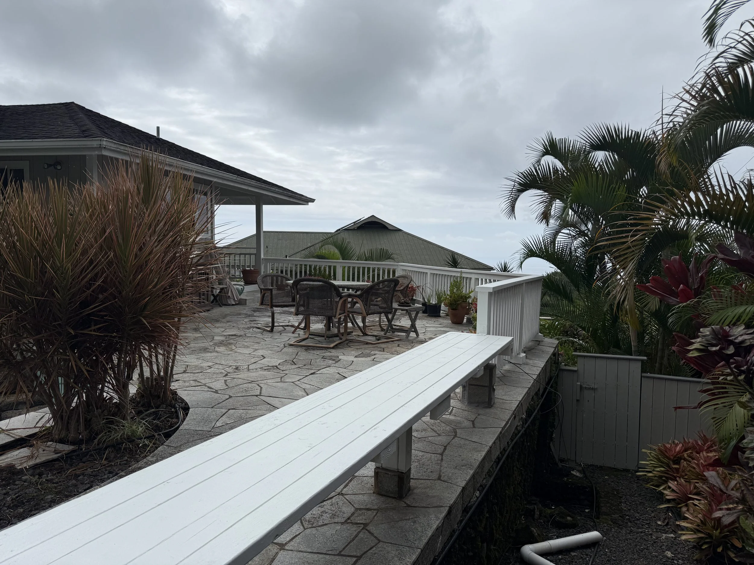 Newly built and painted bench. 