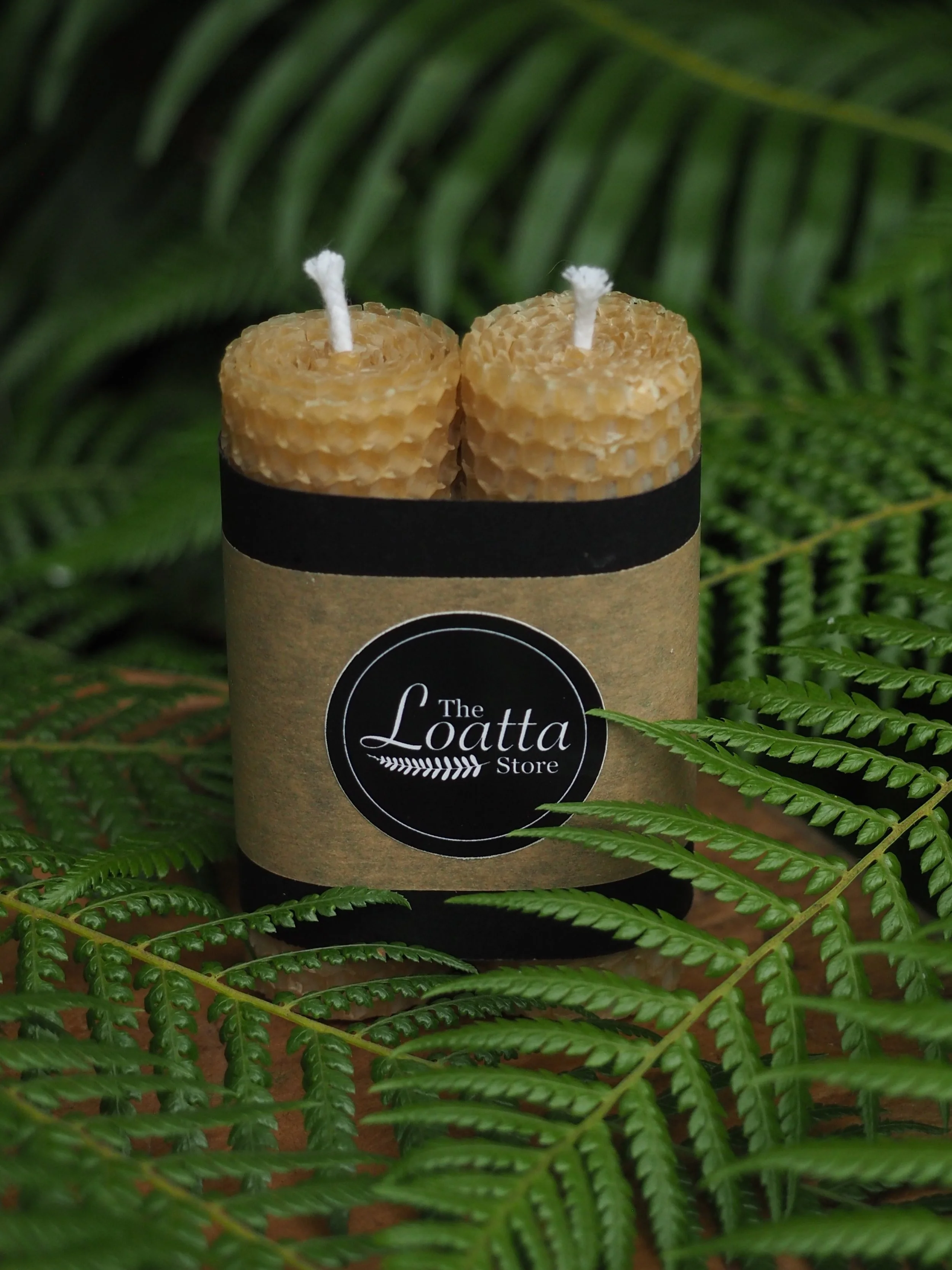 Tasmanian Beeswax Short Pillar Candles (Twin Pack)