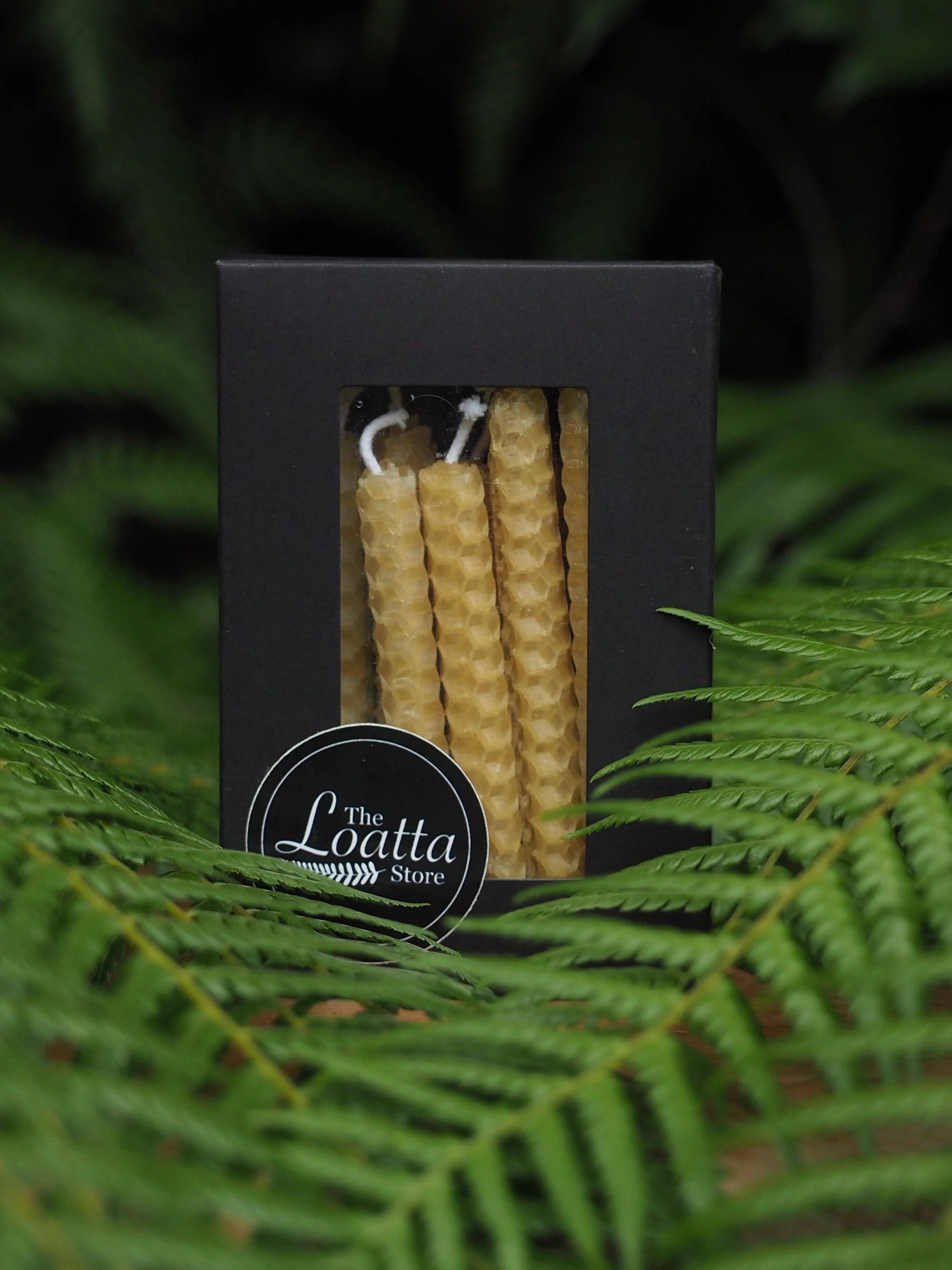 Tasmanian Beeswax Rolled Birthday Candles (12 Pack)