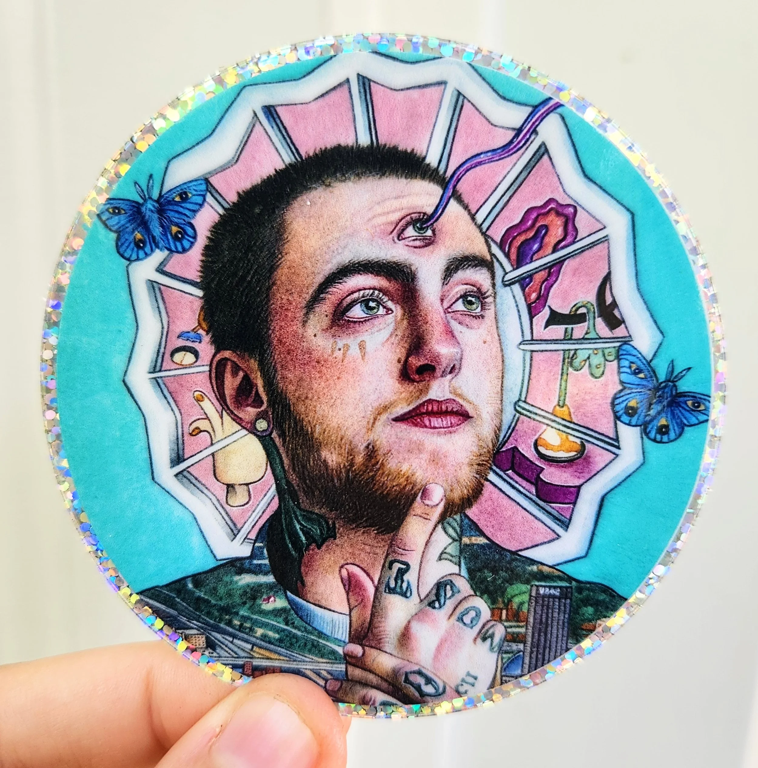 "Mac Miller" Glitter Sticker