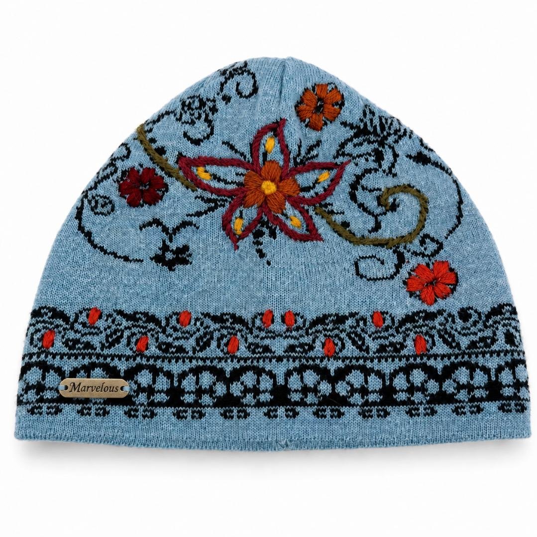 Hand-Embroidered Alpaca Beanie