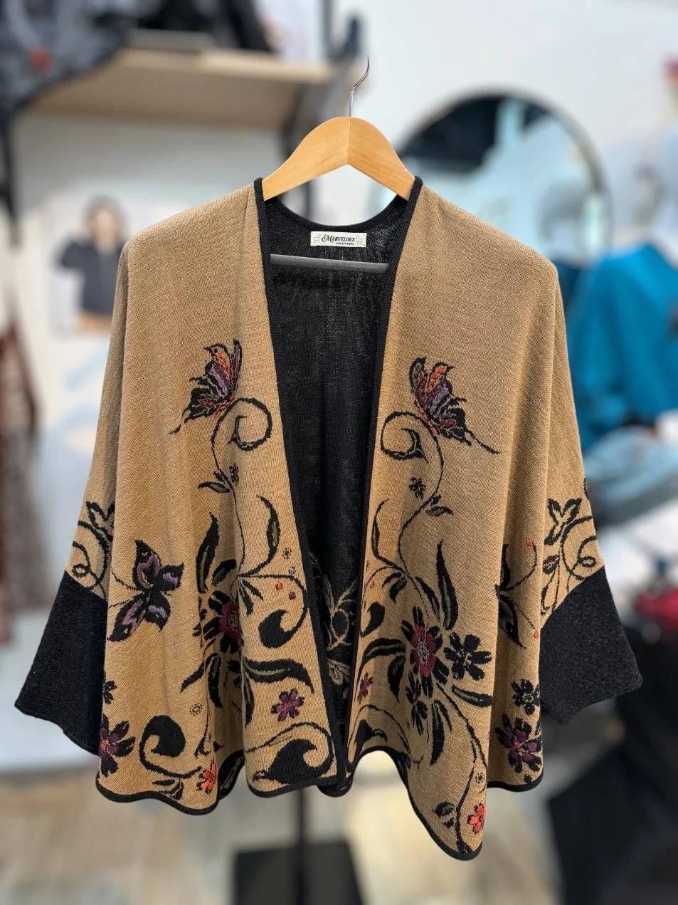 Embroidered Alpaca Butterfly Cardigan
