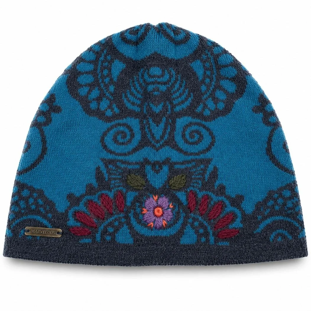Hand-Embroidered Alpaca Beanie