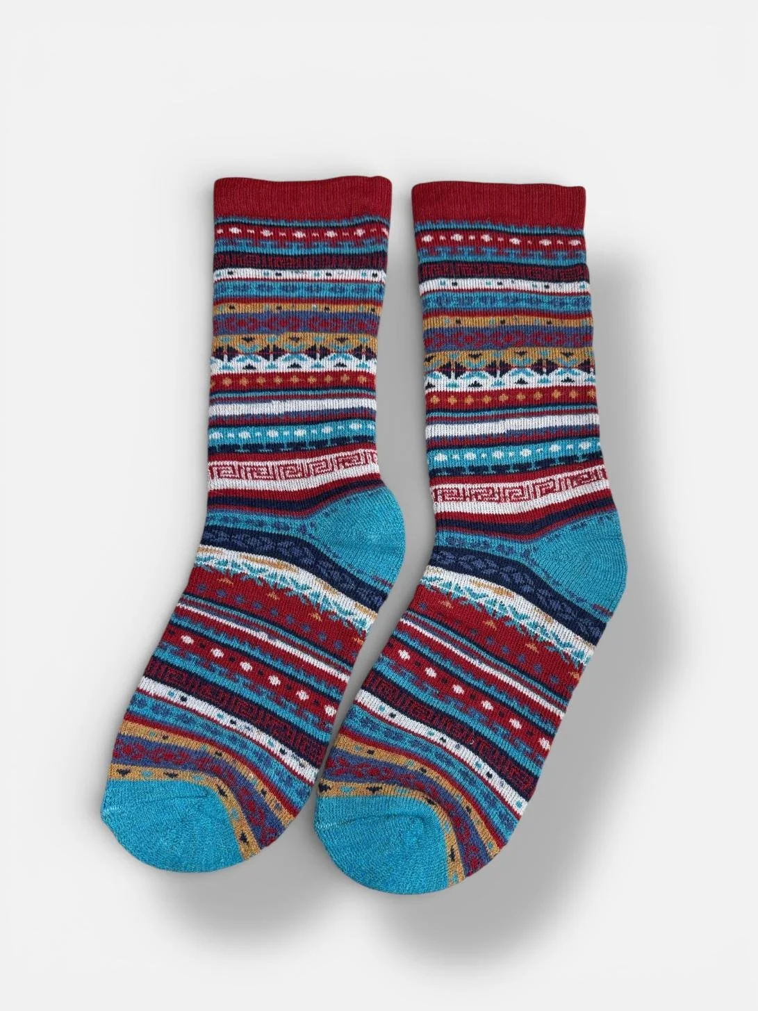 Red Andes alpaca socks soft warm natural durable .jpg