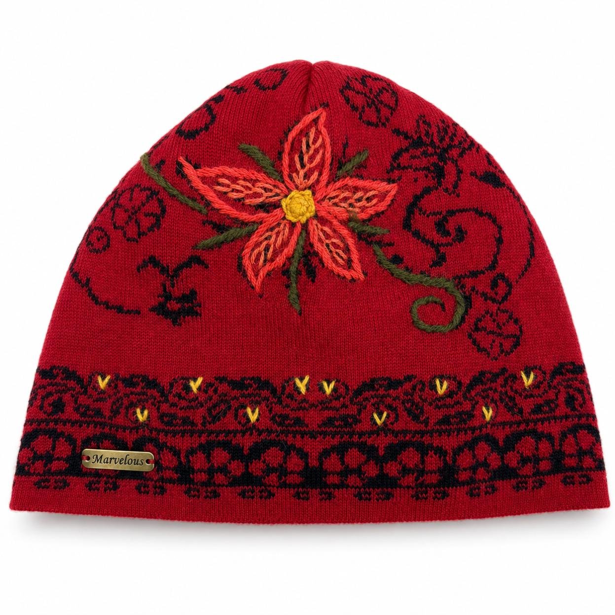 Hand-Embroidered Alpaca Beanie