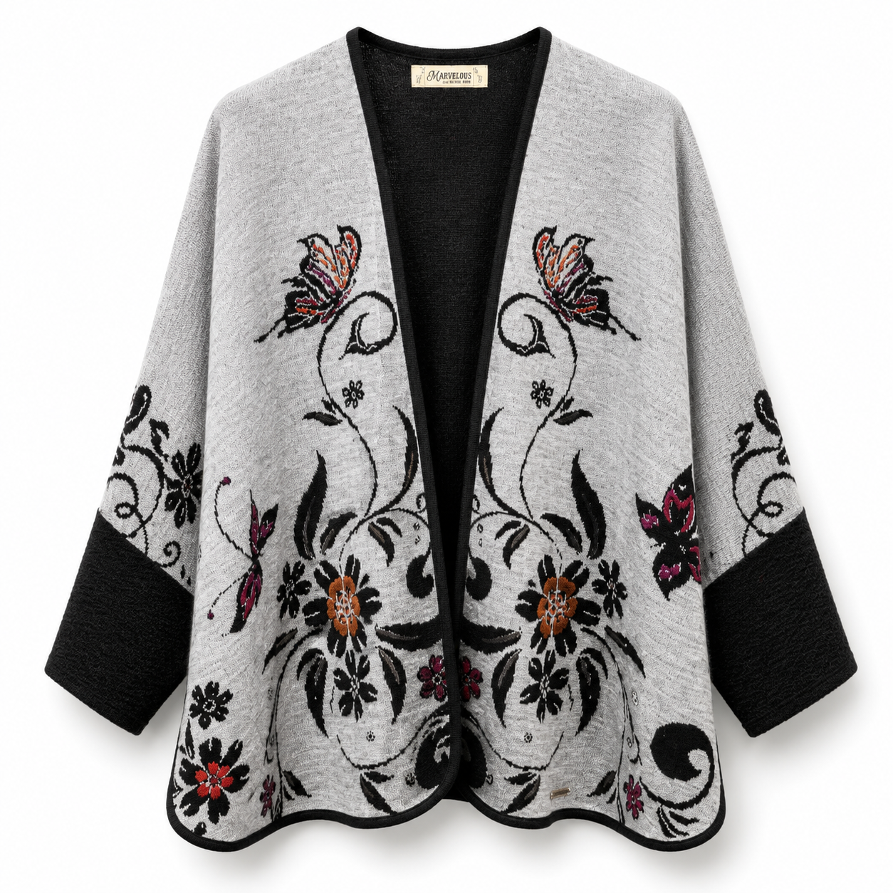 Embroidered Alpaca Butterfly Cardigan