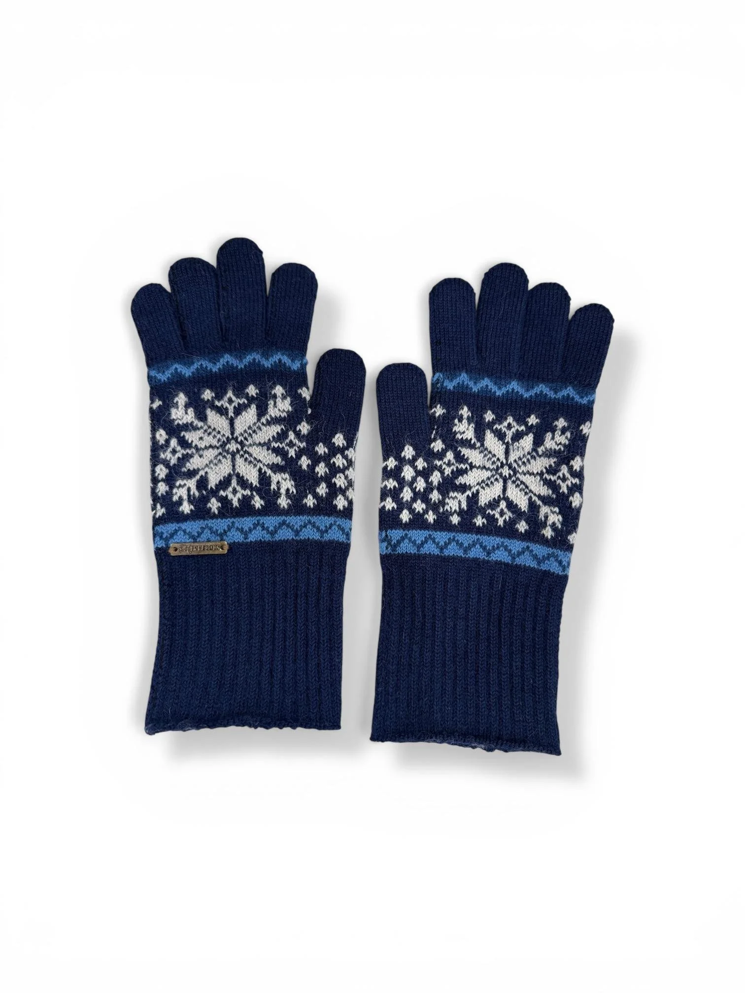 Blue 100% baby alpaca gloves warm soft gift skiing .jpg