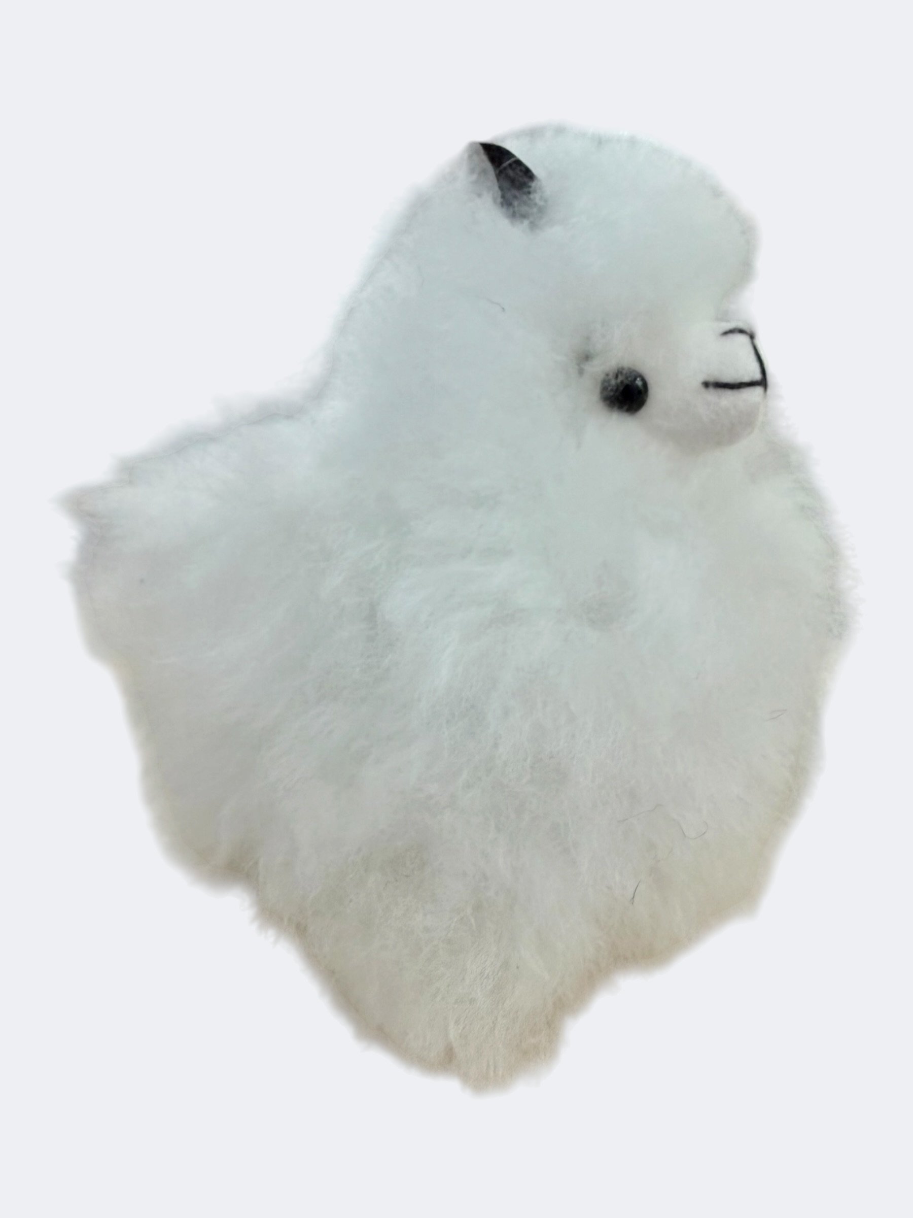 White alpaca llama keychain.jpeg