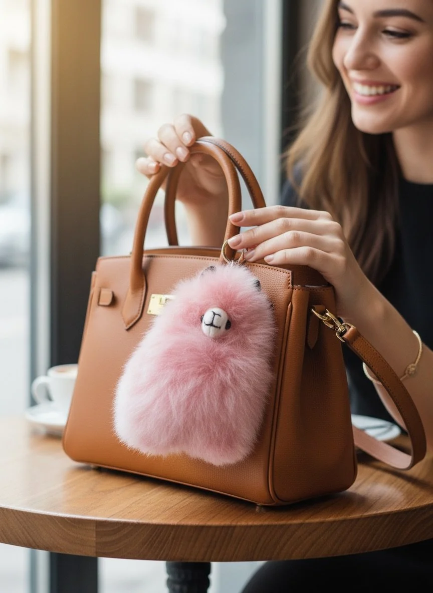 Llama alpaca fur purse .jpeg