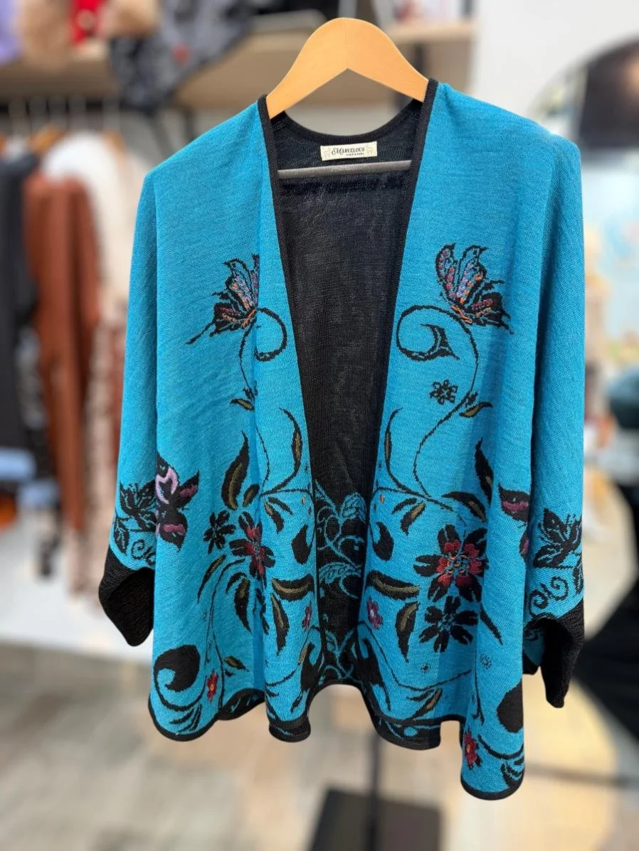 Embroidered Alpaca Butterfly Cardigan