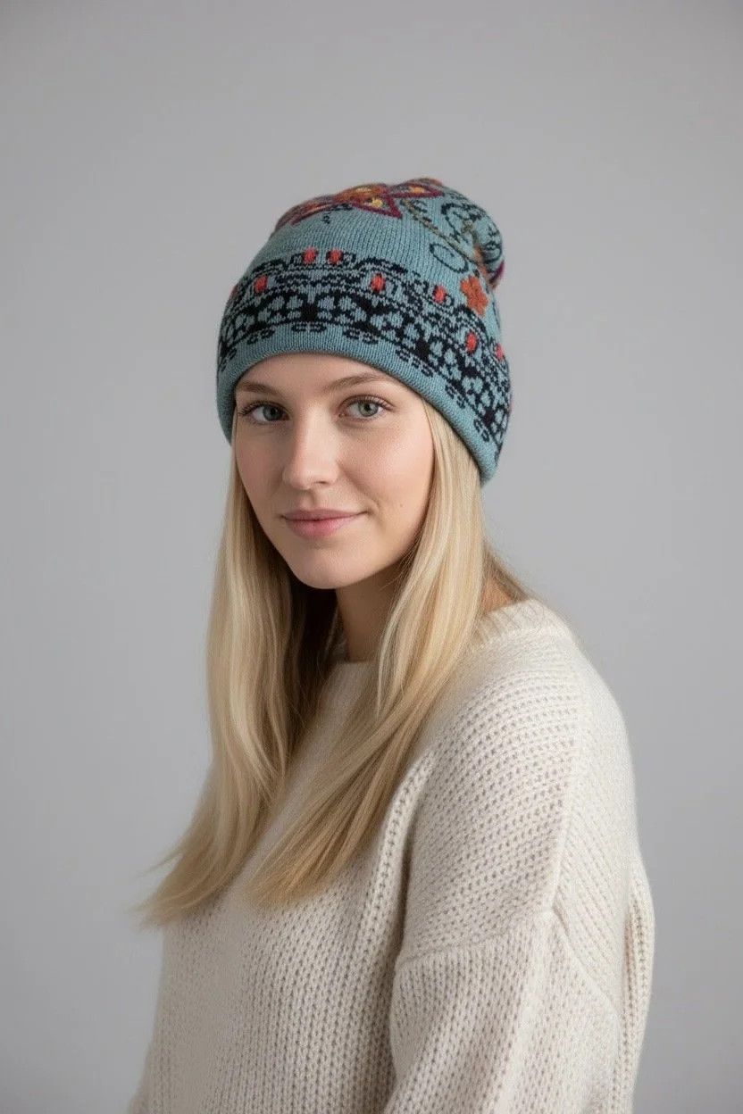 Hand-Embroidered Alpaca Beanie