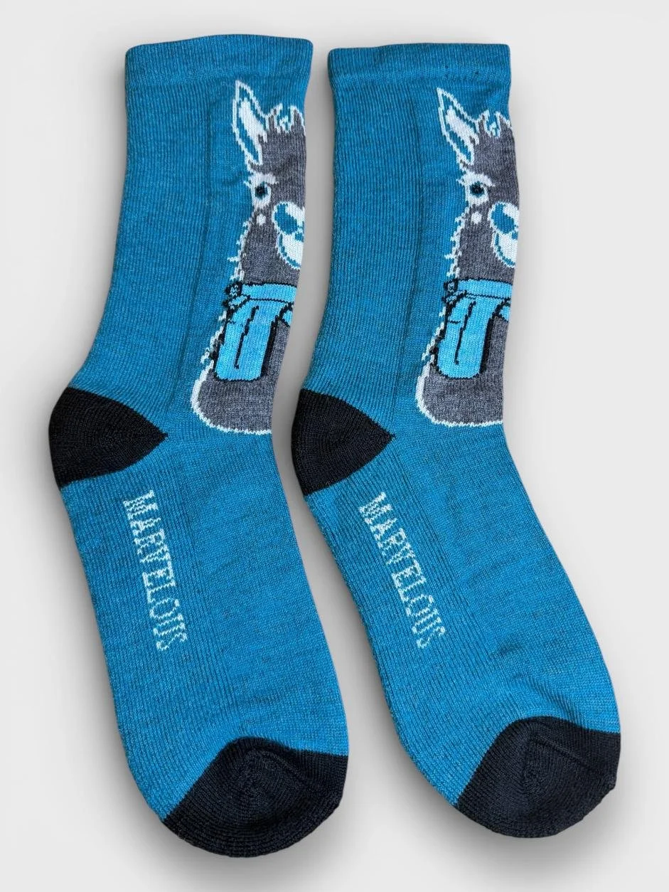 Alpaca socks happy llama dark turquoise .jpg