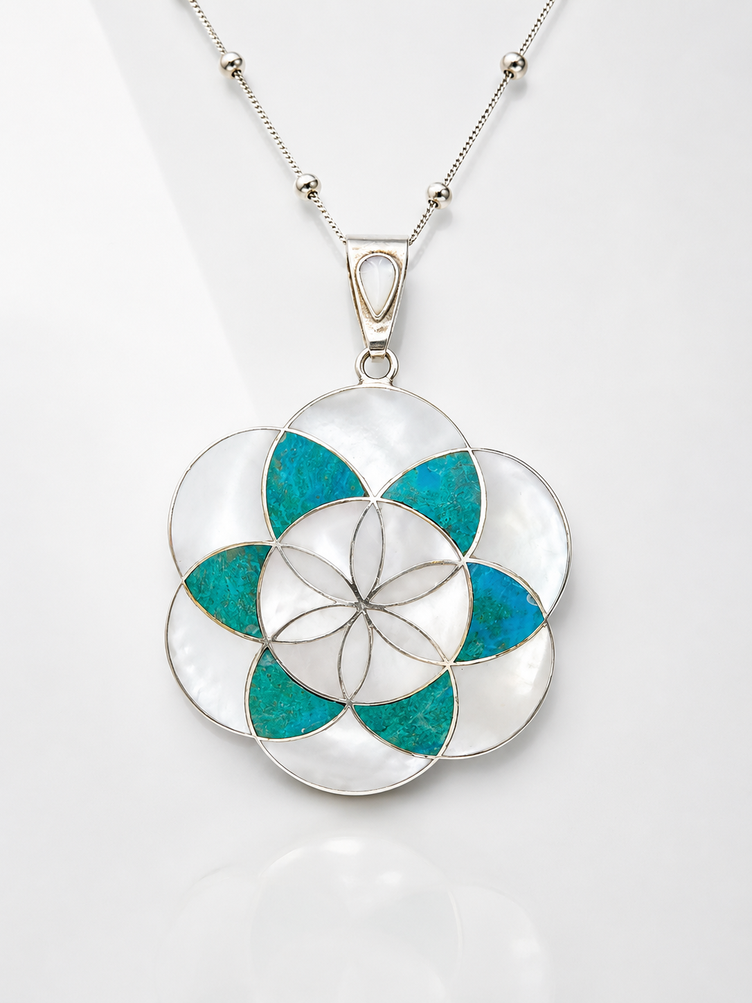 turquoise mother of pearl nacar necklace sterling silver.PNG