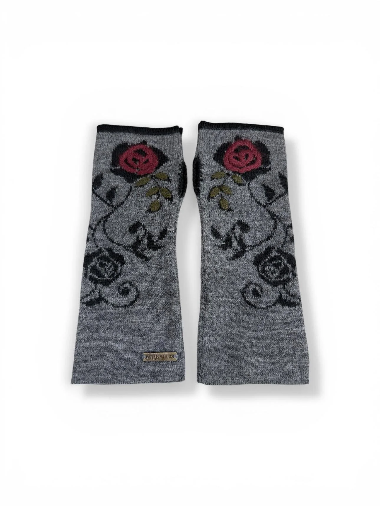 Gray fingerless gloves alpaca fiber cute gift warm Utah .jpg