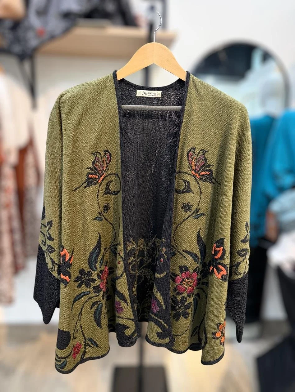 Embroidered Alpaca Butterfly Cardigan