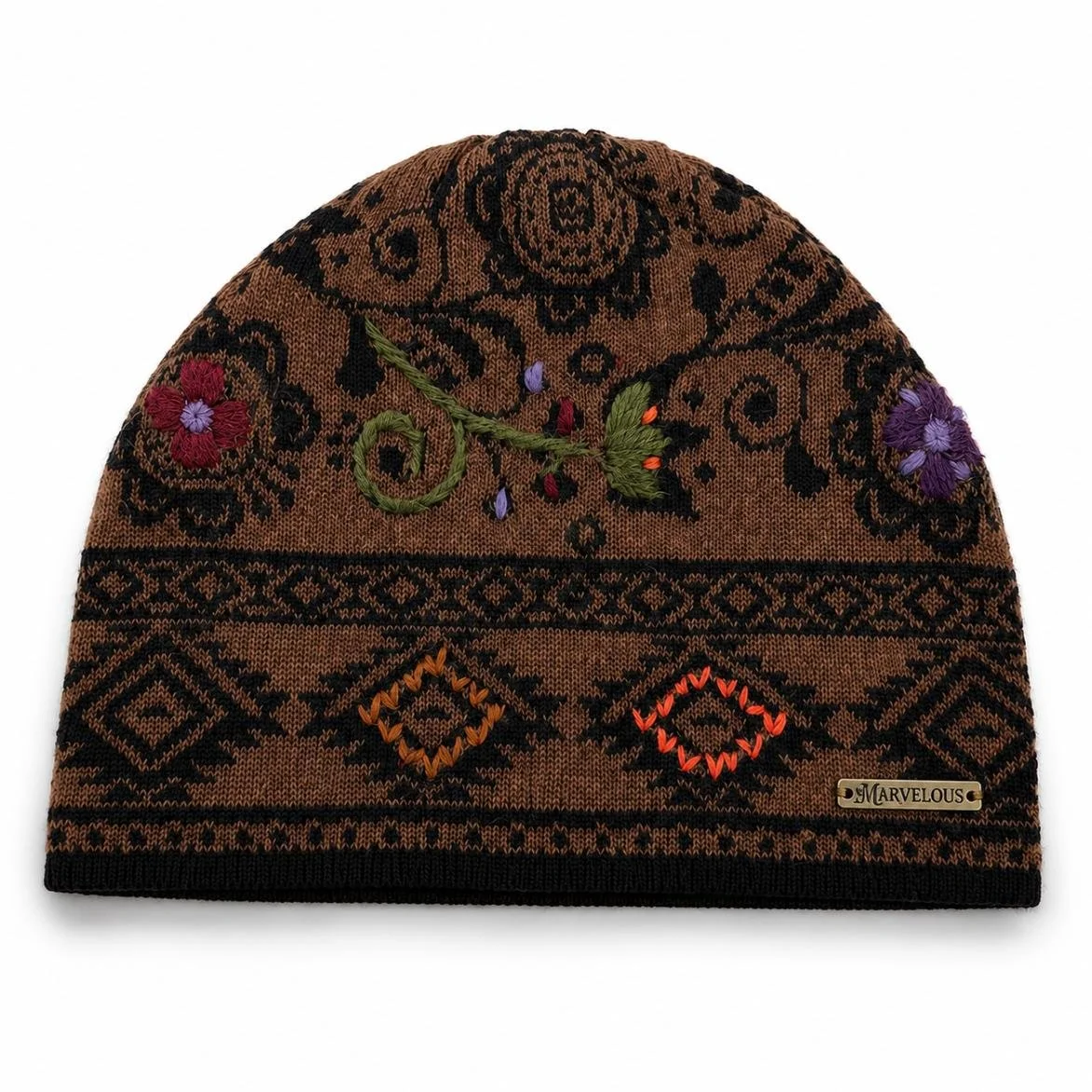 Hand-Embroidered Alpaca Beanie